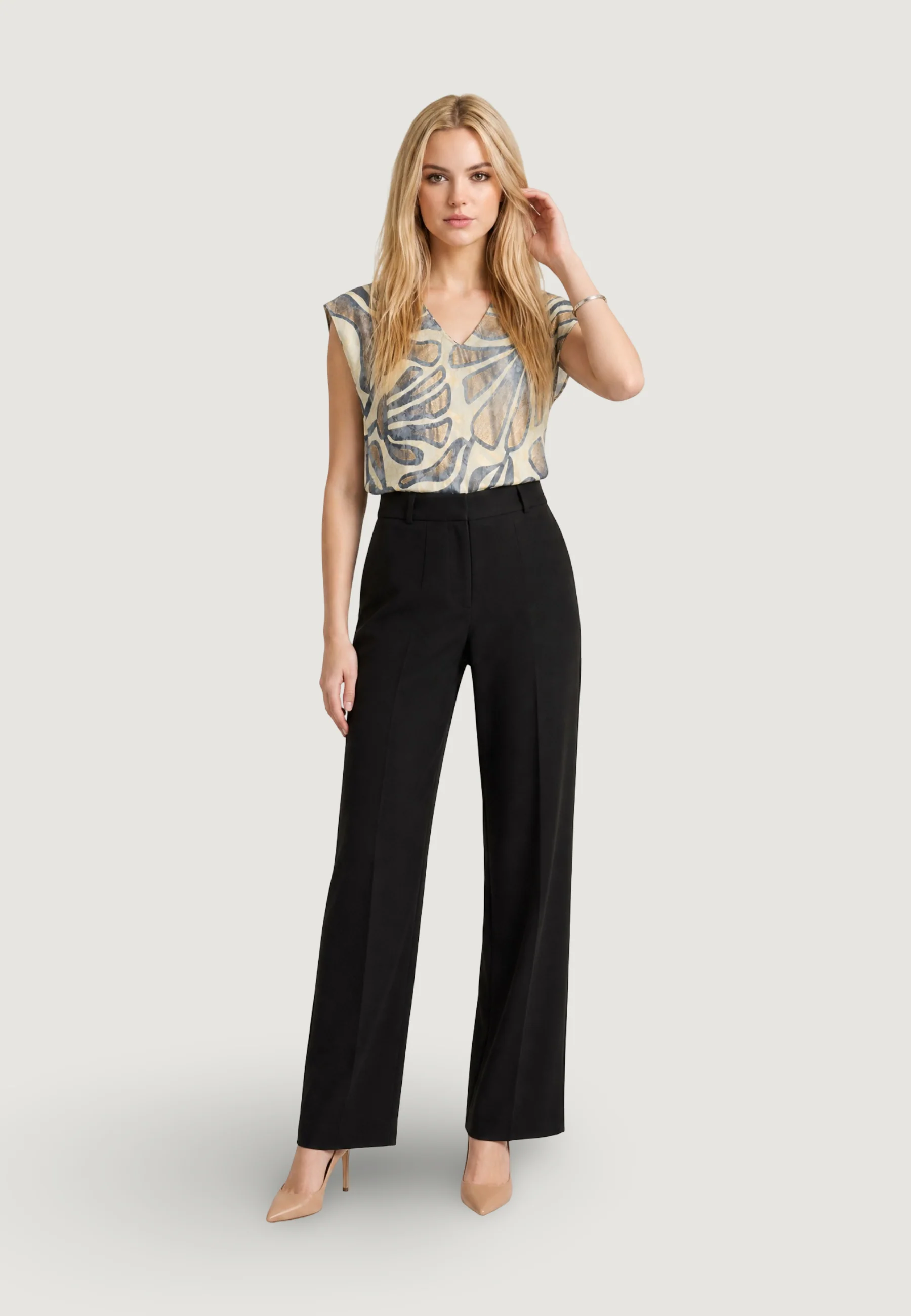 Blusa manica corta Ayfee BLUSA MEZZA MANICA SCOLLO A V - Image 2