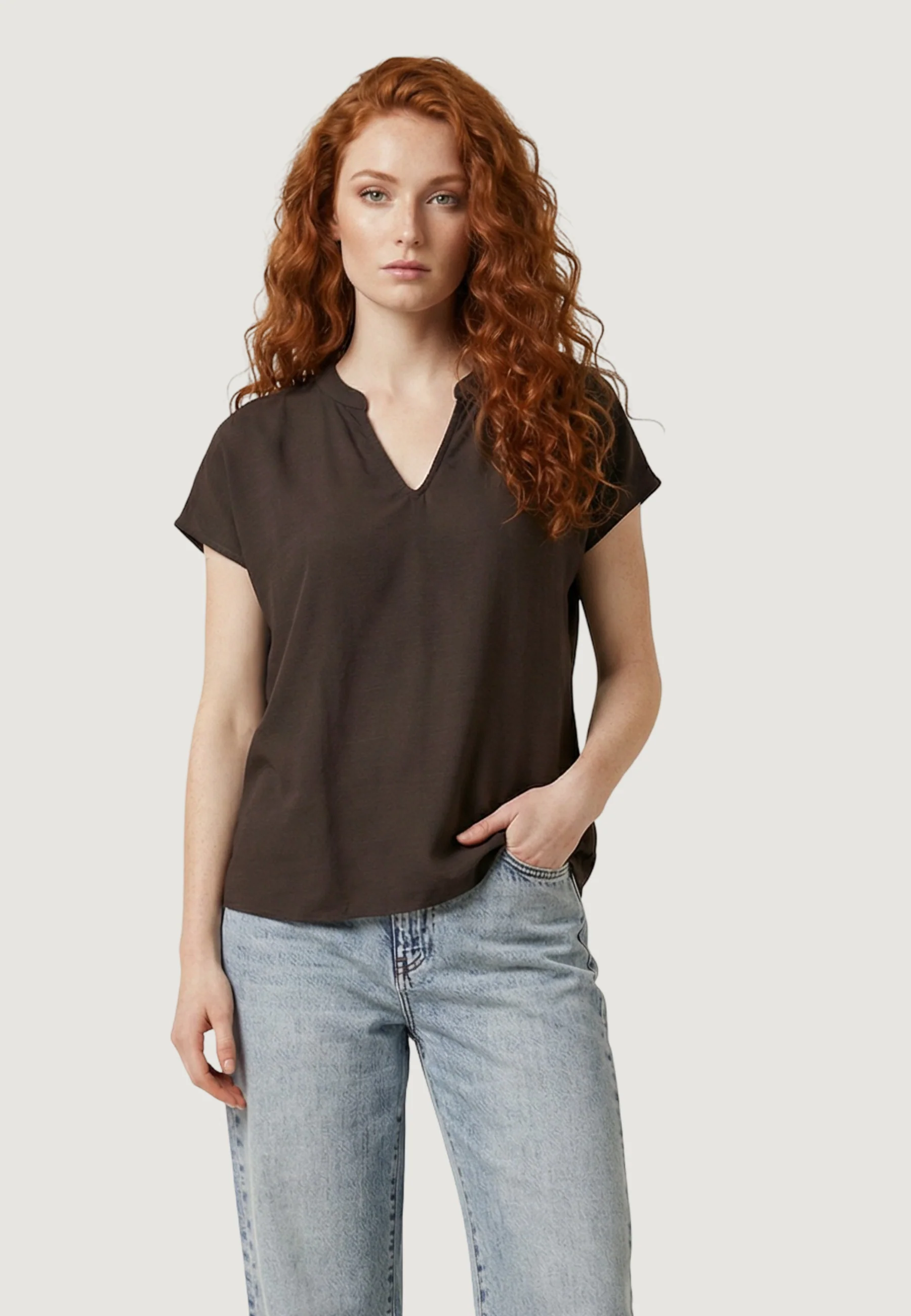 Blusa manica corta Jacqueline de Yong Jdycaya Lion Linen S/S Top Wvn Dia