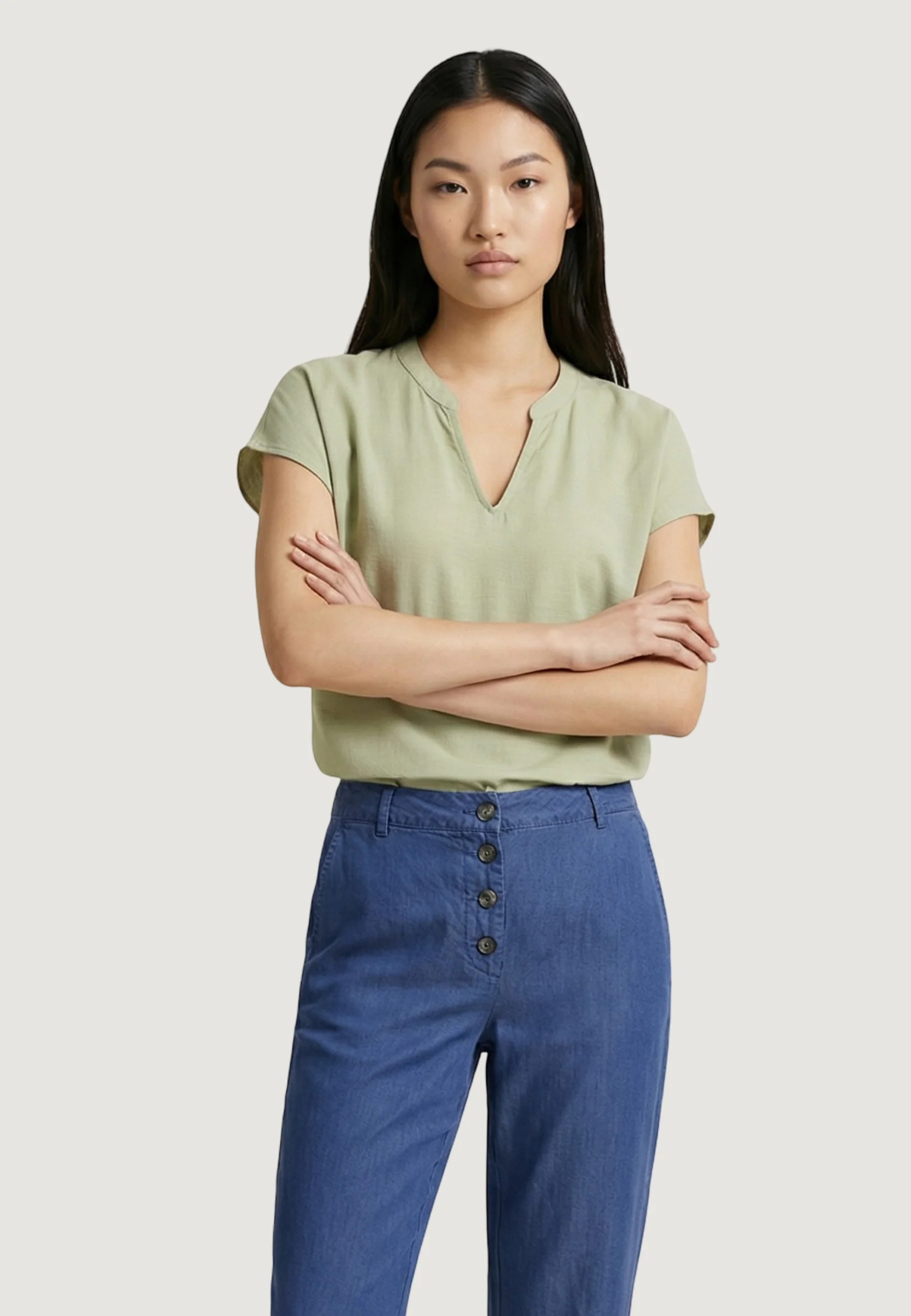 Blusa manica corta Jacqueline de Yong Jdycaya Lion Linen S/S Top Wvn Dia