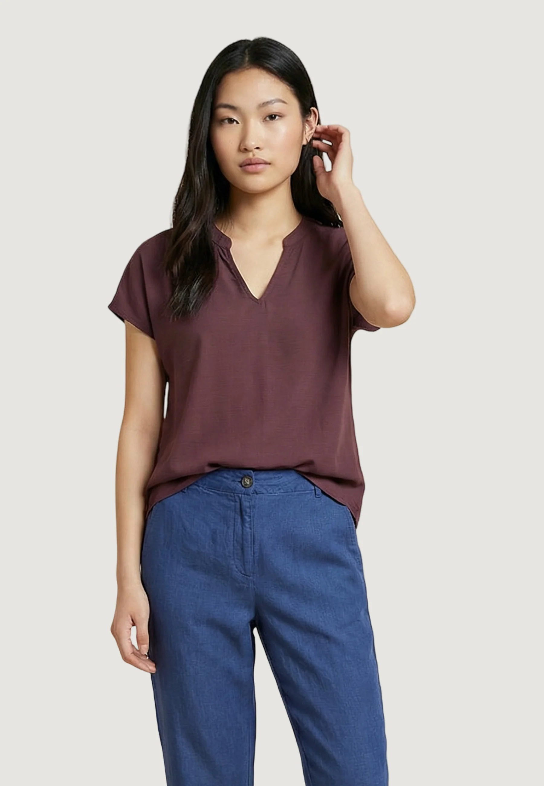 Blusa manica corta Jacqueline de Yong Jdycaya Lion Linen S/S Top Wvn Dia