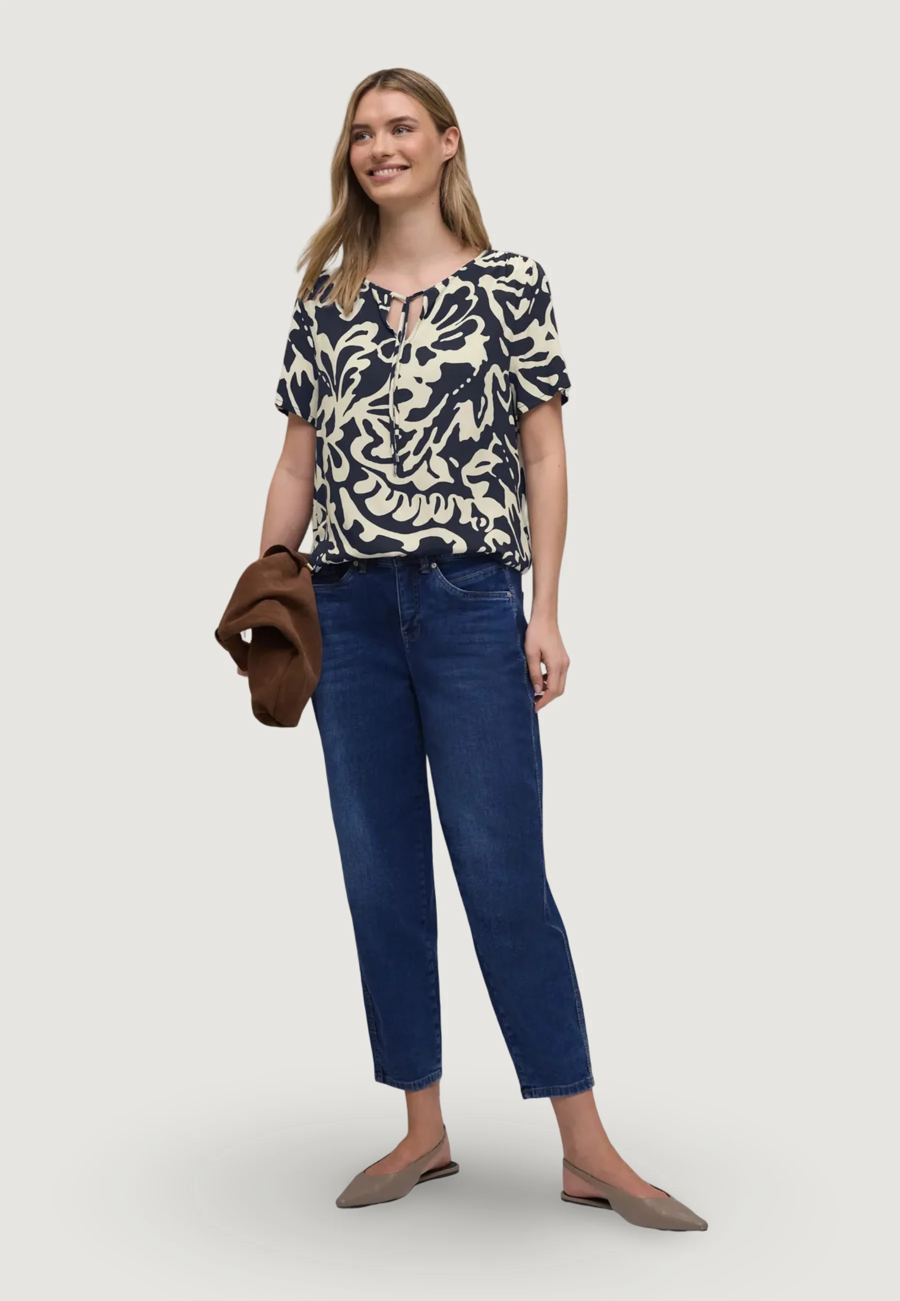 Blusa manica corta Street One Shirtblouse w string - Image 3