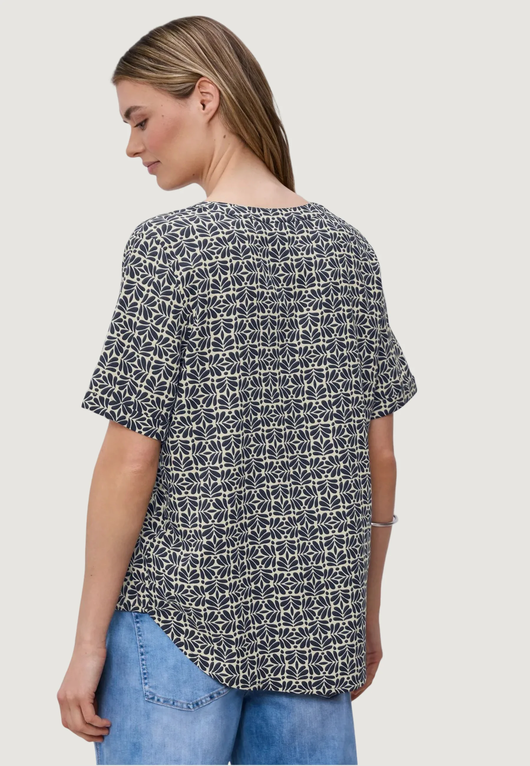 Blusa manica corta Street One Splitneck blouse w - Image 2