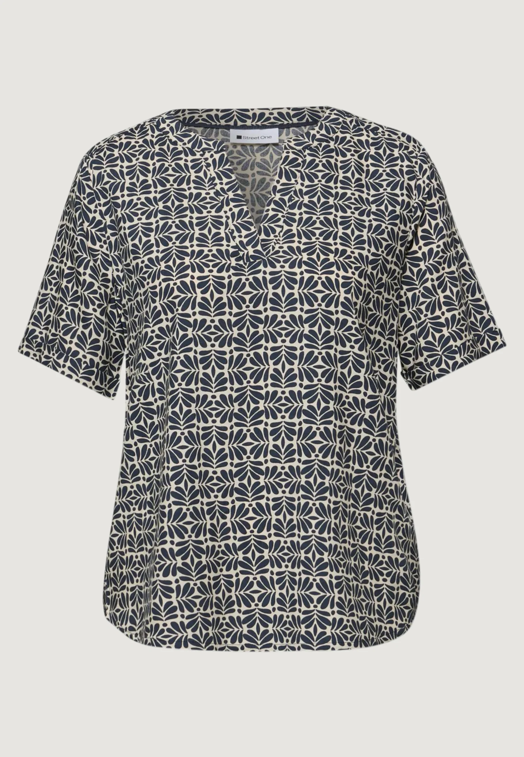 Blusa manica corta Street One Splitneck blouse w - Image 3