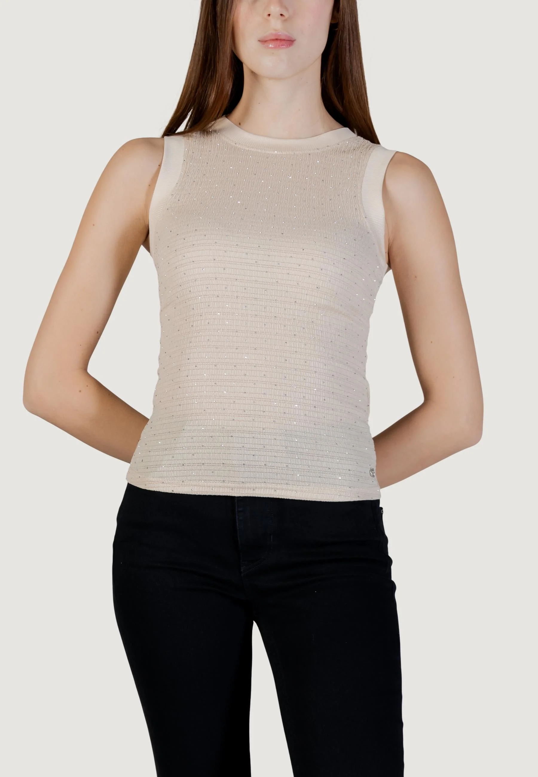 Canotta Guess SL FRANCINE SMOCK HOTFIX TOP