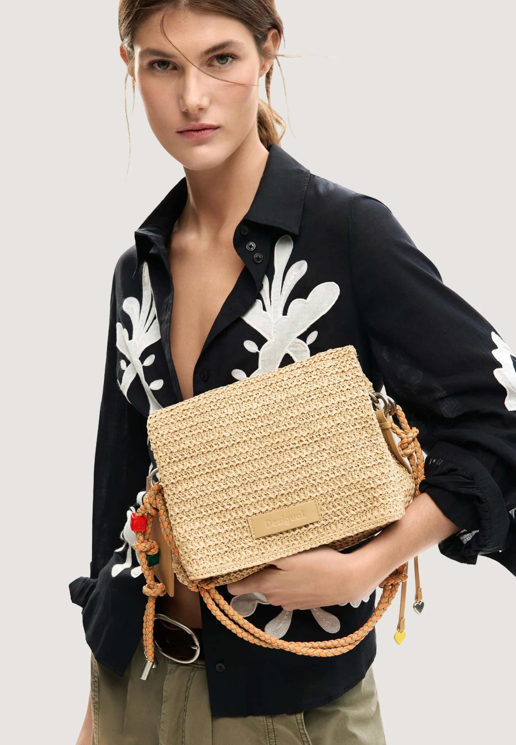 Borsa Desigual BAG_HALF LOGO RAFFIA VE - Image 5