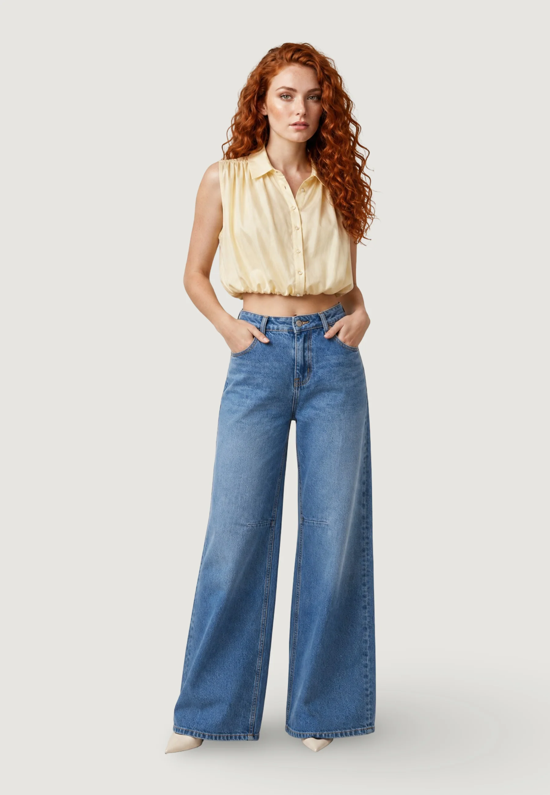 Camicia manica corta I am Blusa Tencel Smanicata - Image 3