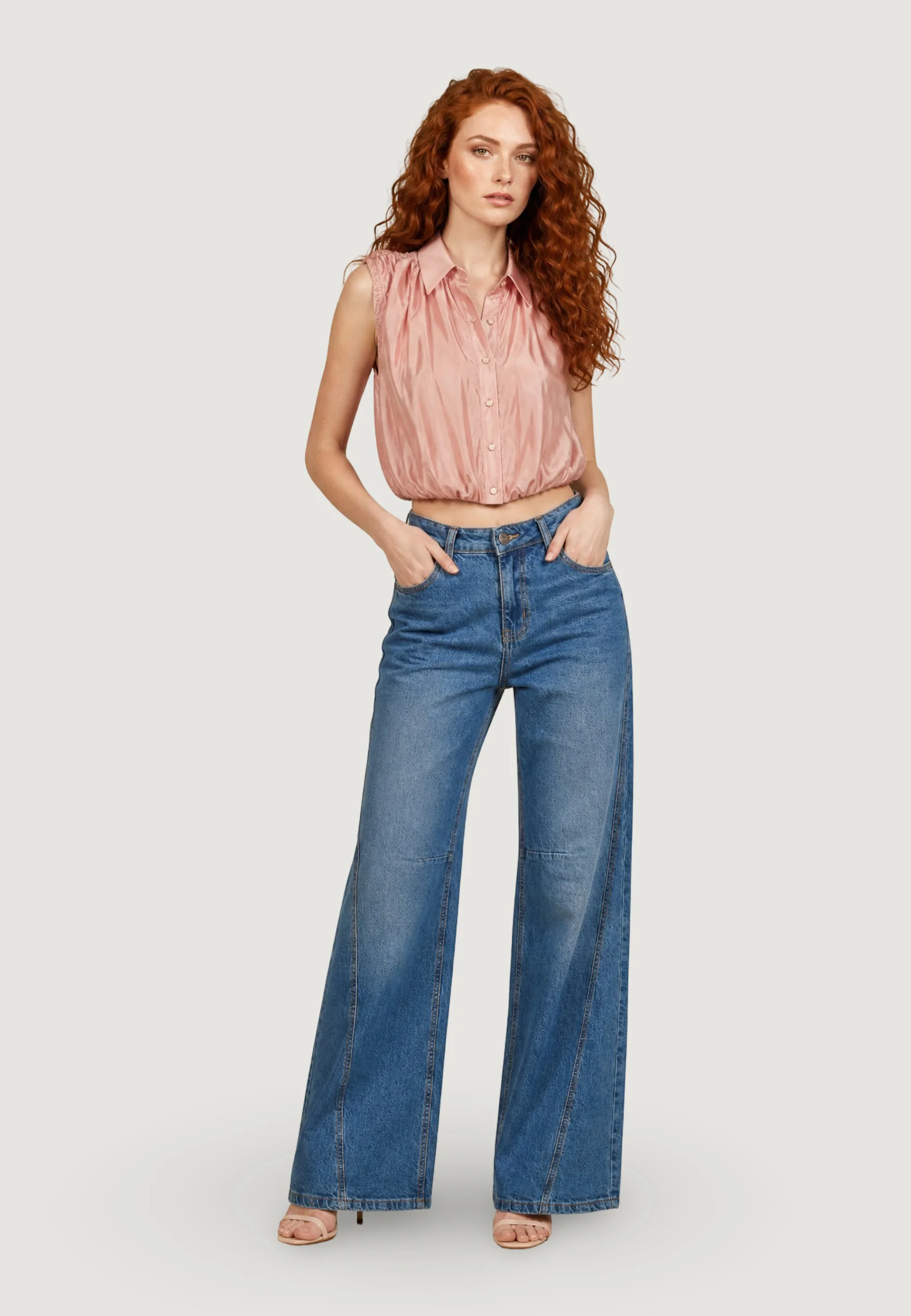 Camicia manica corta I am Blusa Tencel Smanicata - Image 3