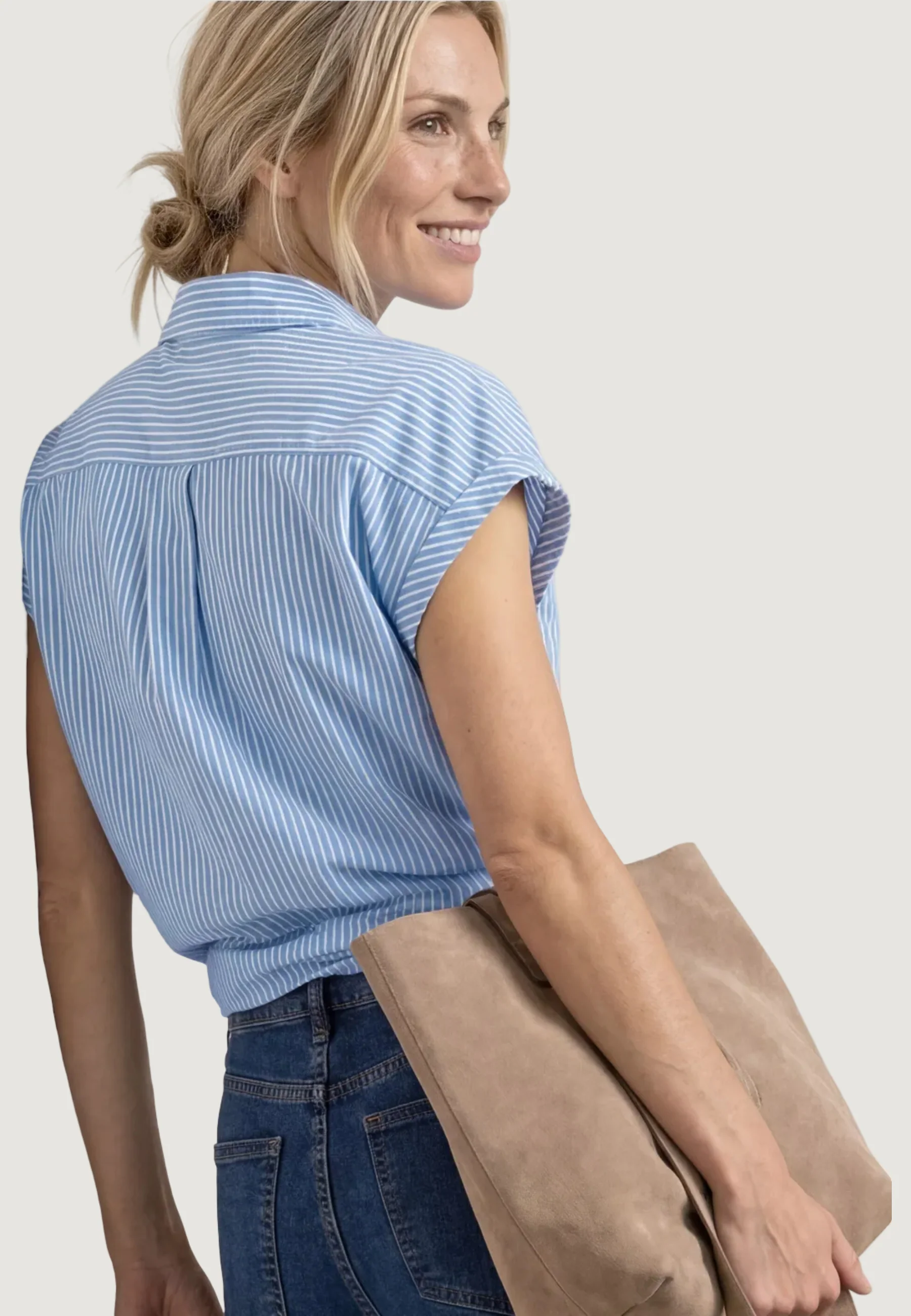 Camicia manica corta Street One Striped Buttoned blouse w bowling - Image 3