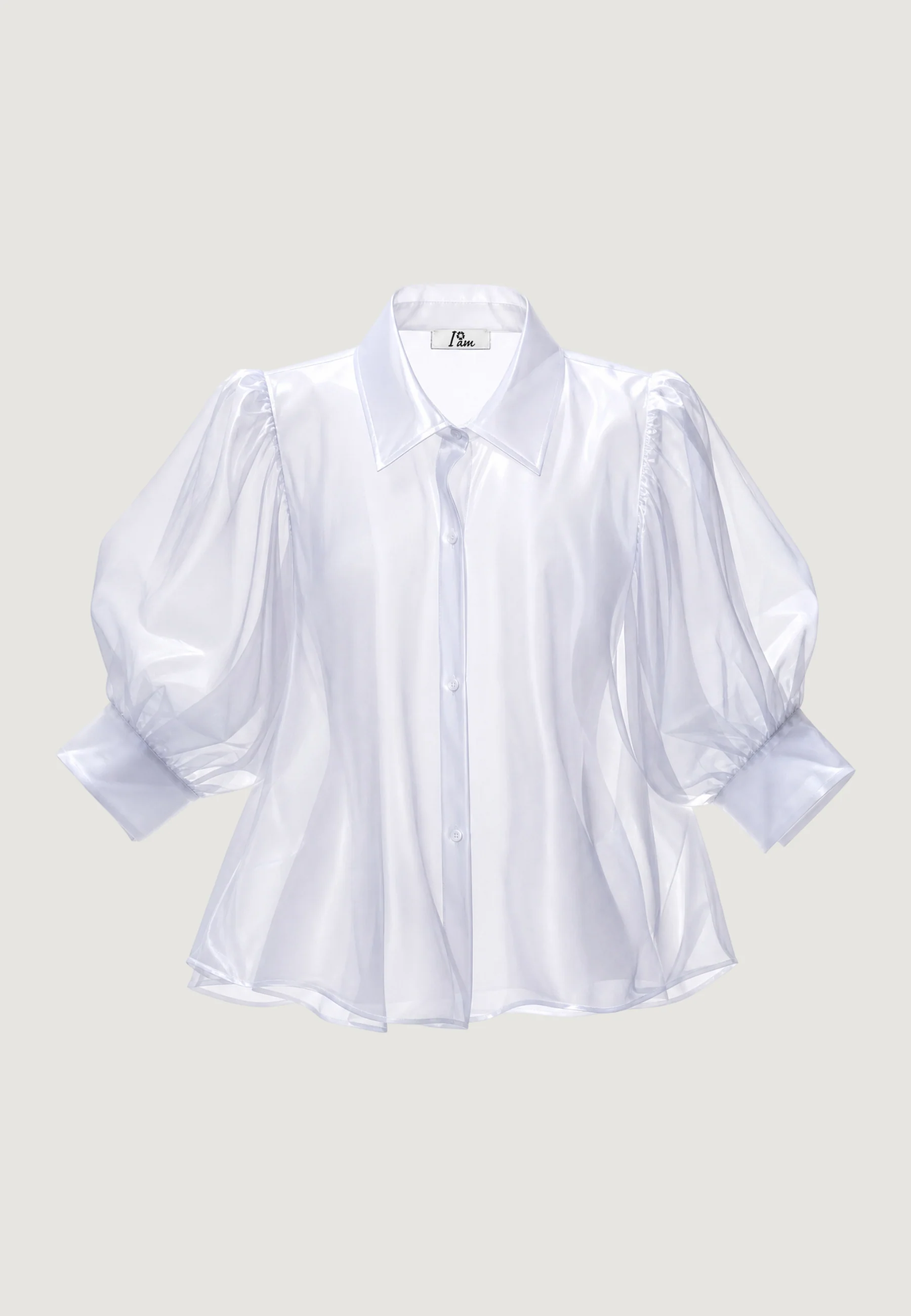 Camicia manica lunga I am Camicia Cotone Maniche Balloon - Image 2