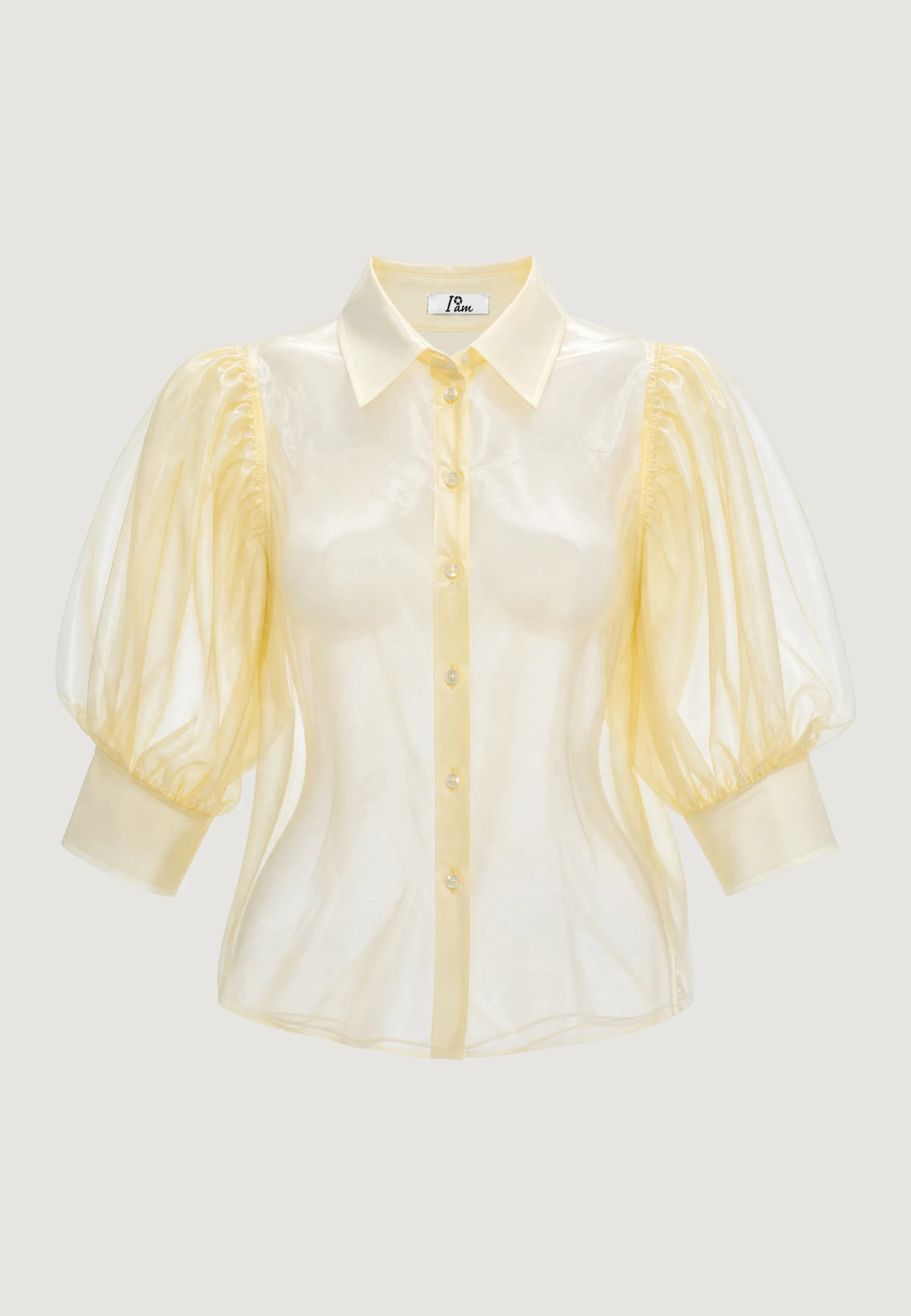 Camicia manica lunga I am Camicia Cotone Maniche Balloon - Image 2