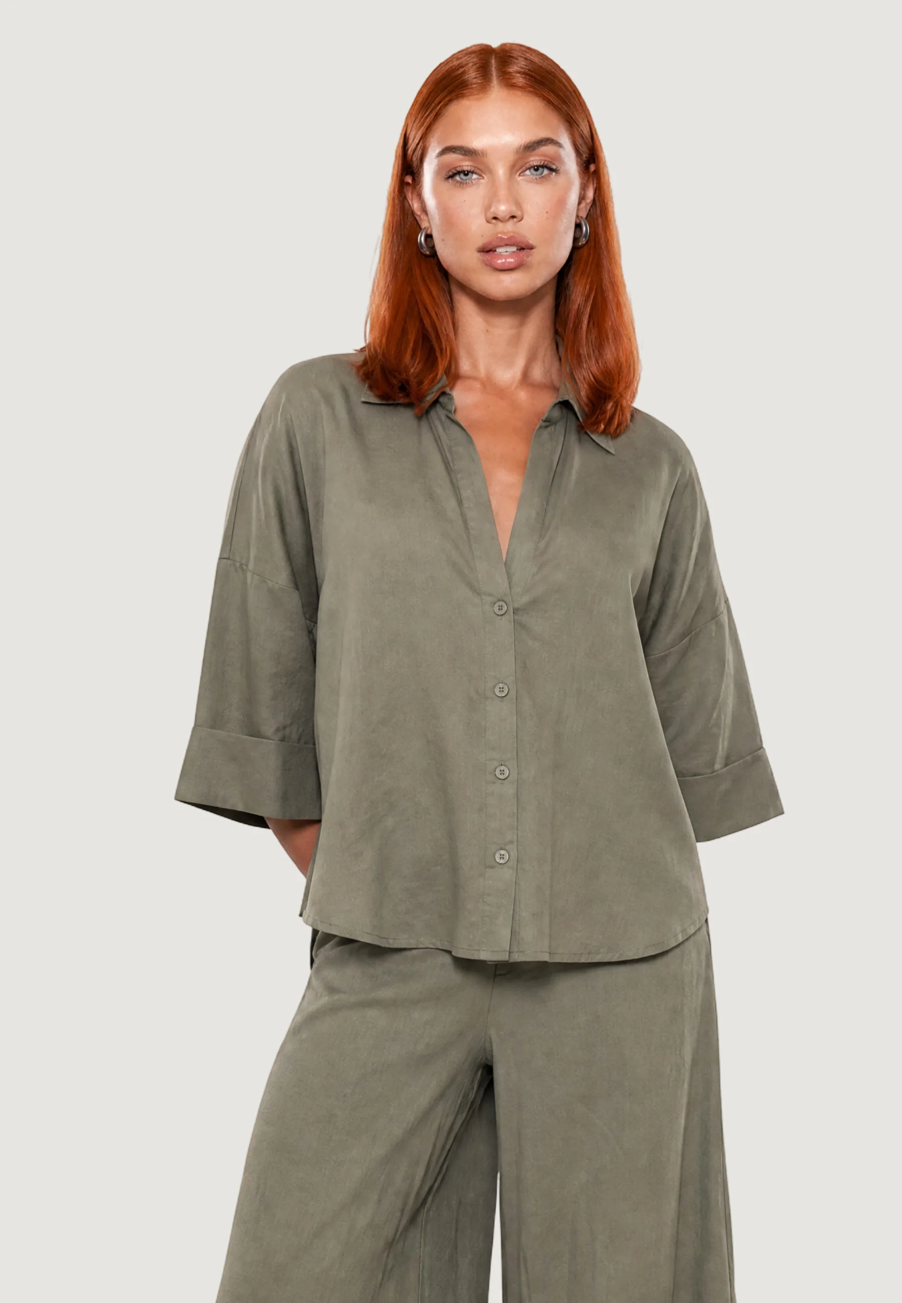 Camicia manica lunga I am Camicia Lino Maniche Ampie - Image 2
