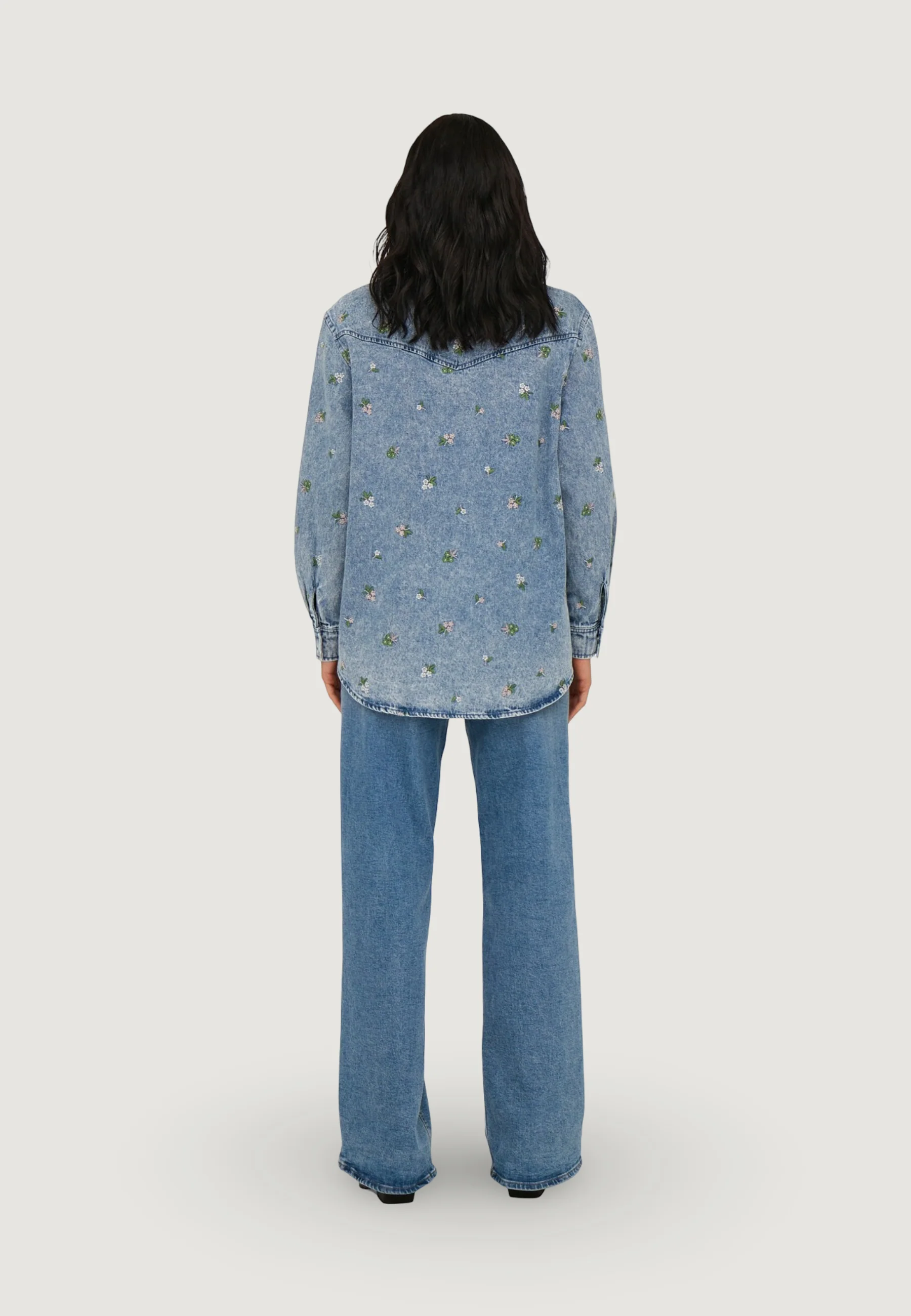 Camicia manica lunga Only Onlvera L/S Flower Emb Shirt Dnm Noos - Image 2
