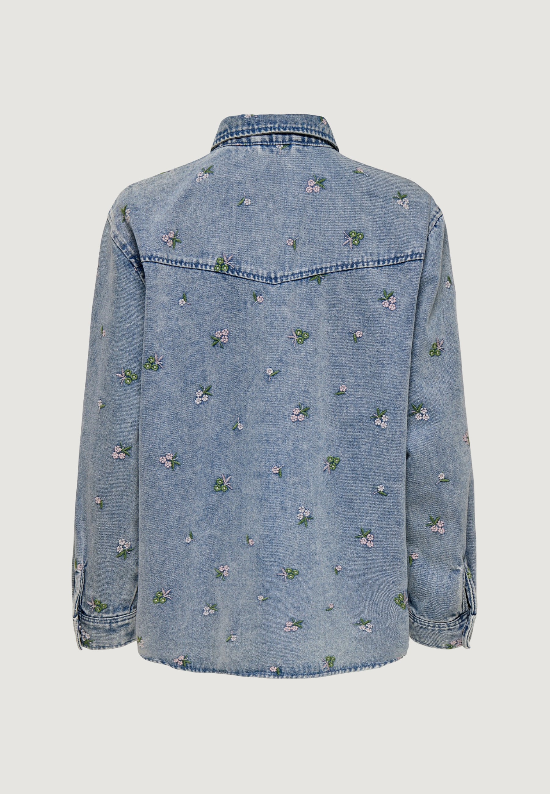 Camicia manica lunga Only Onlvera L/S Flower Emb Shirt Dnm Noos - Image 4
