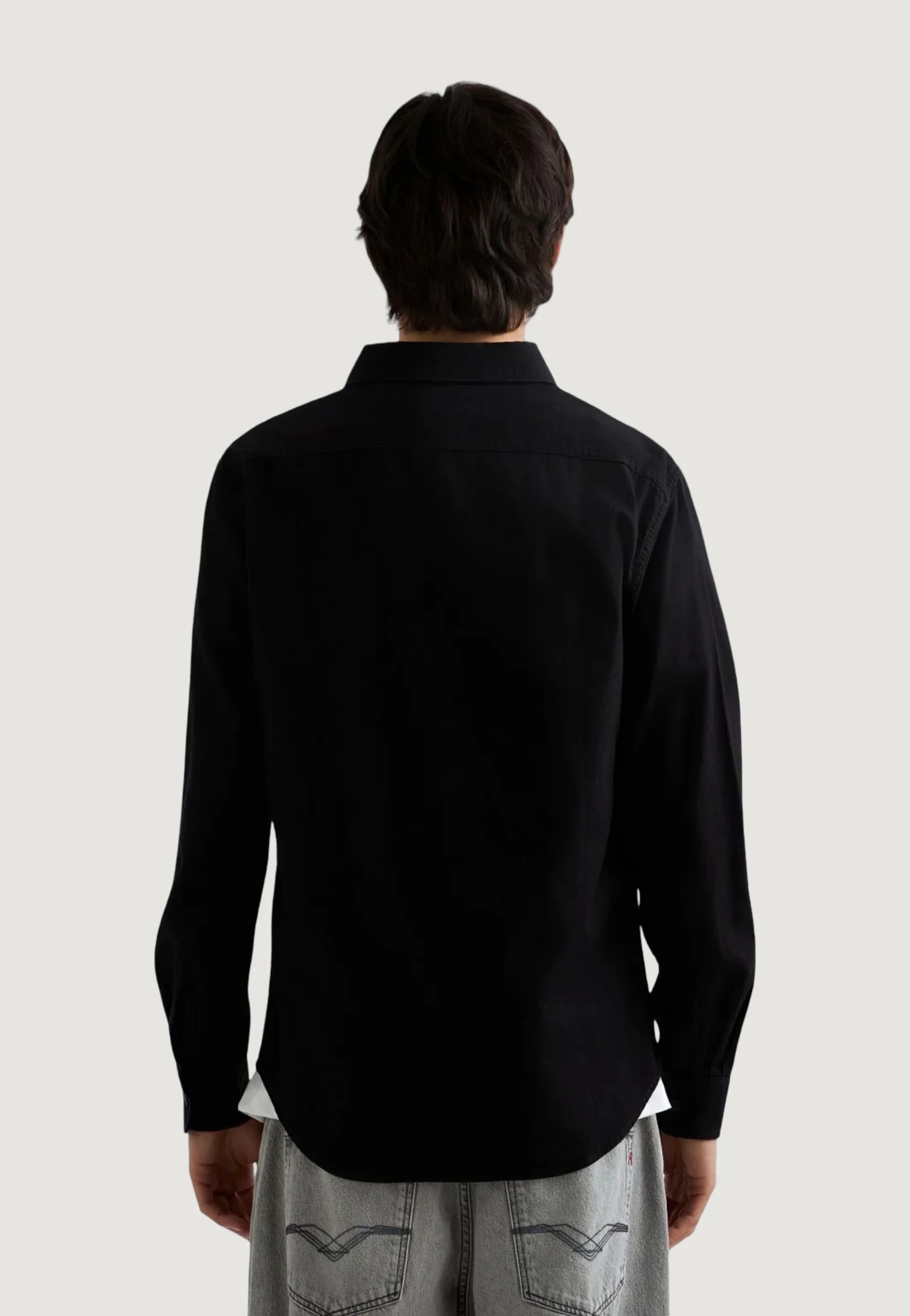 Camicia manica lunga Replay 6.5 OZ BLACK DENIM - Image 3