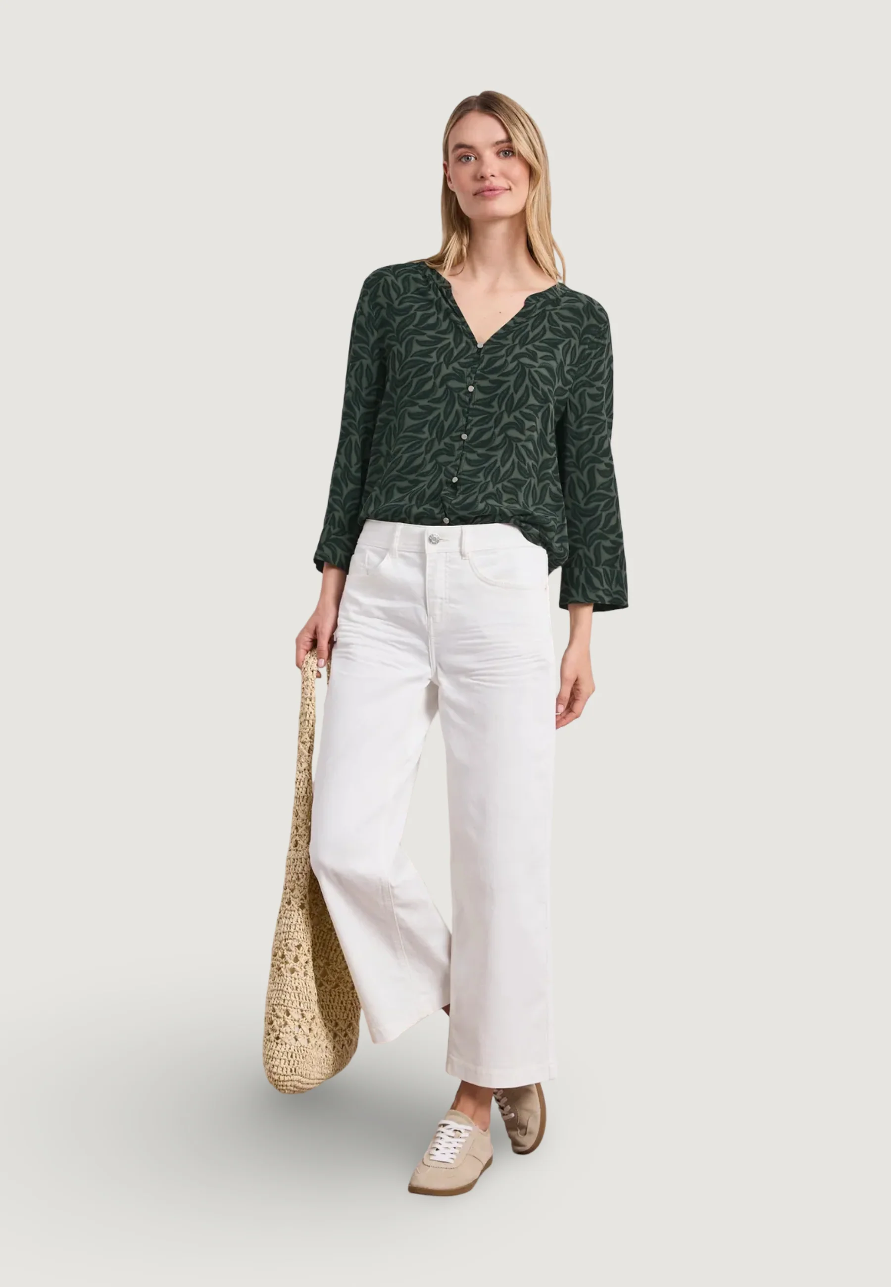 Camicia manica lunga Street One Splitneck w knot detail AOP - Image 3