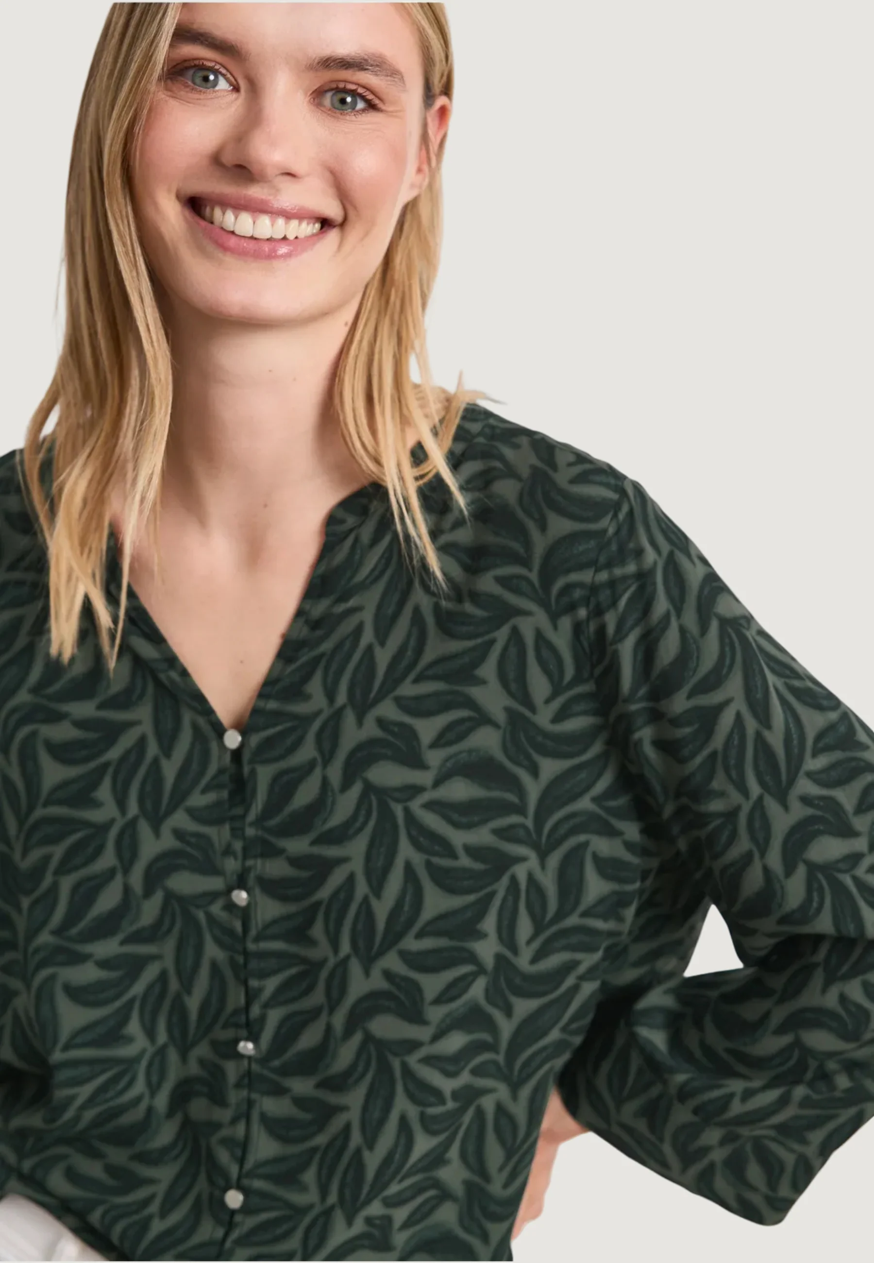 Camicia manica lunga Street One Splitneck w knot detail AOP - Image 5