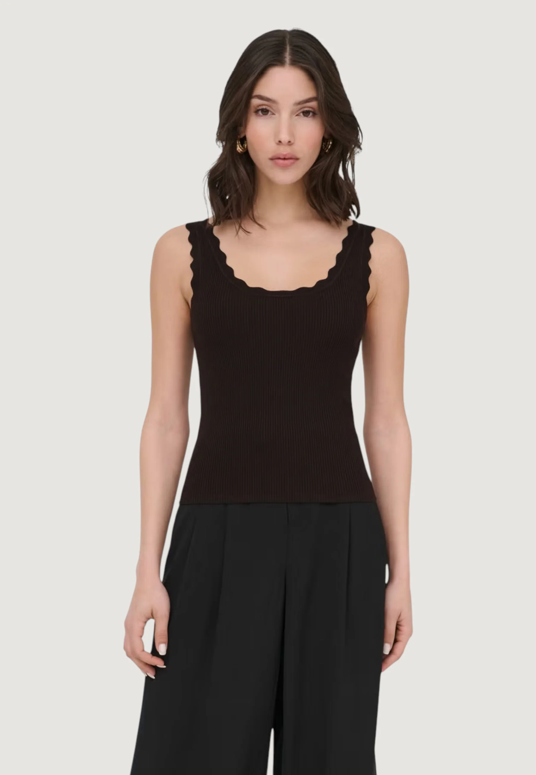 Canotta Jacqueline de Yong JDYNANNA S/L SCALLOP EDGE TOP KNT