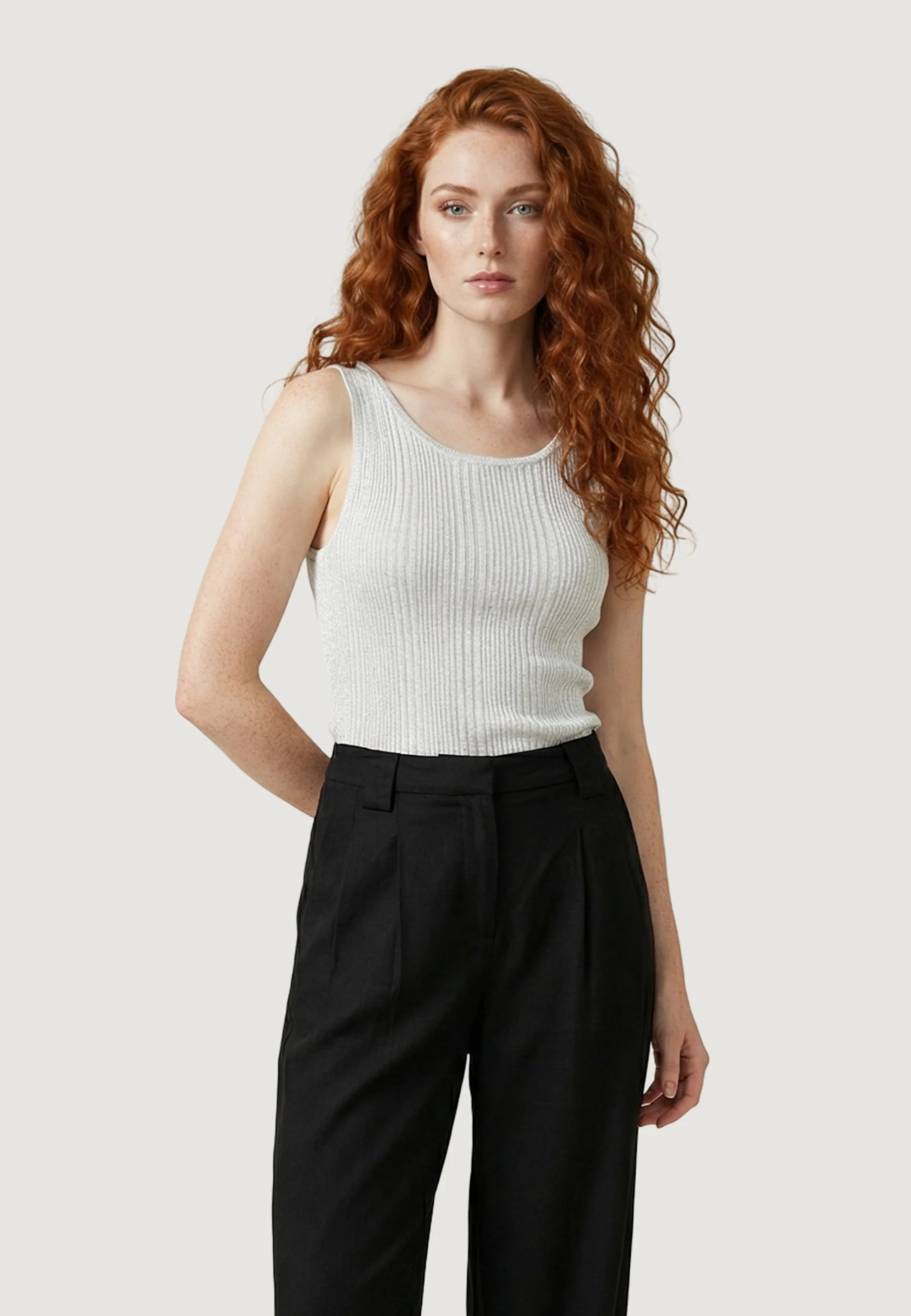Canotta Only Onlanna Sl Glitter Revers Rib Top Knt