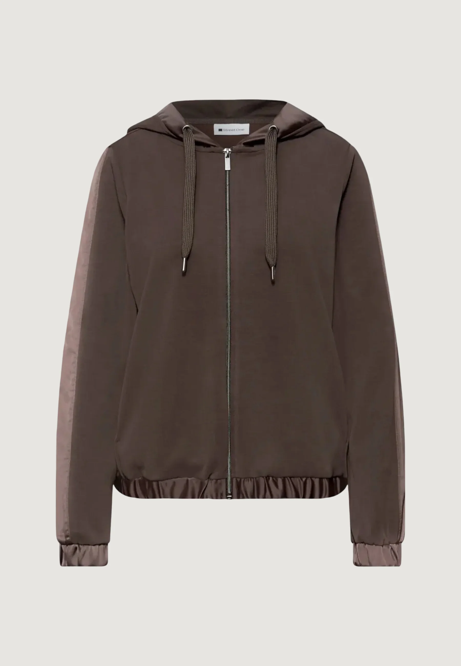 Felpa con cappuccio Street One short silk look hoody jacket - Image 7