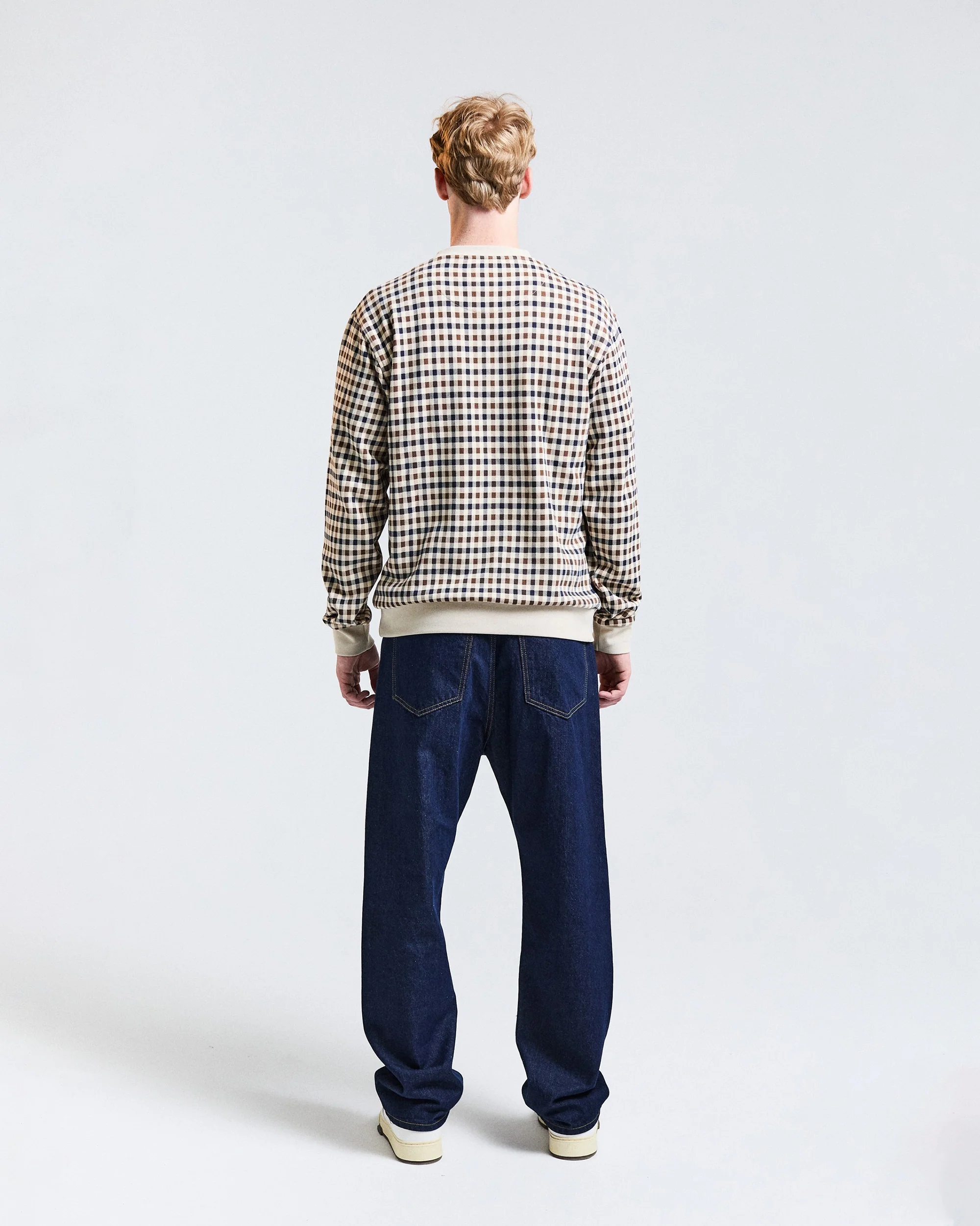 Felpa senza cappuccio Aquascutum Active CLUB CHECK CREWNECK - Image 5