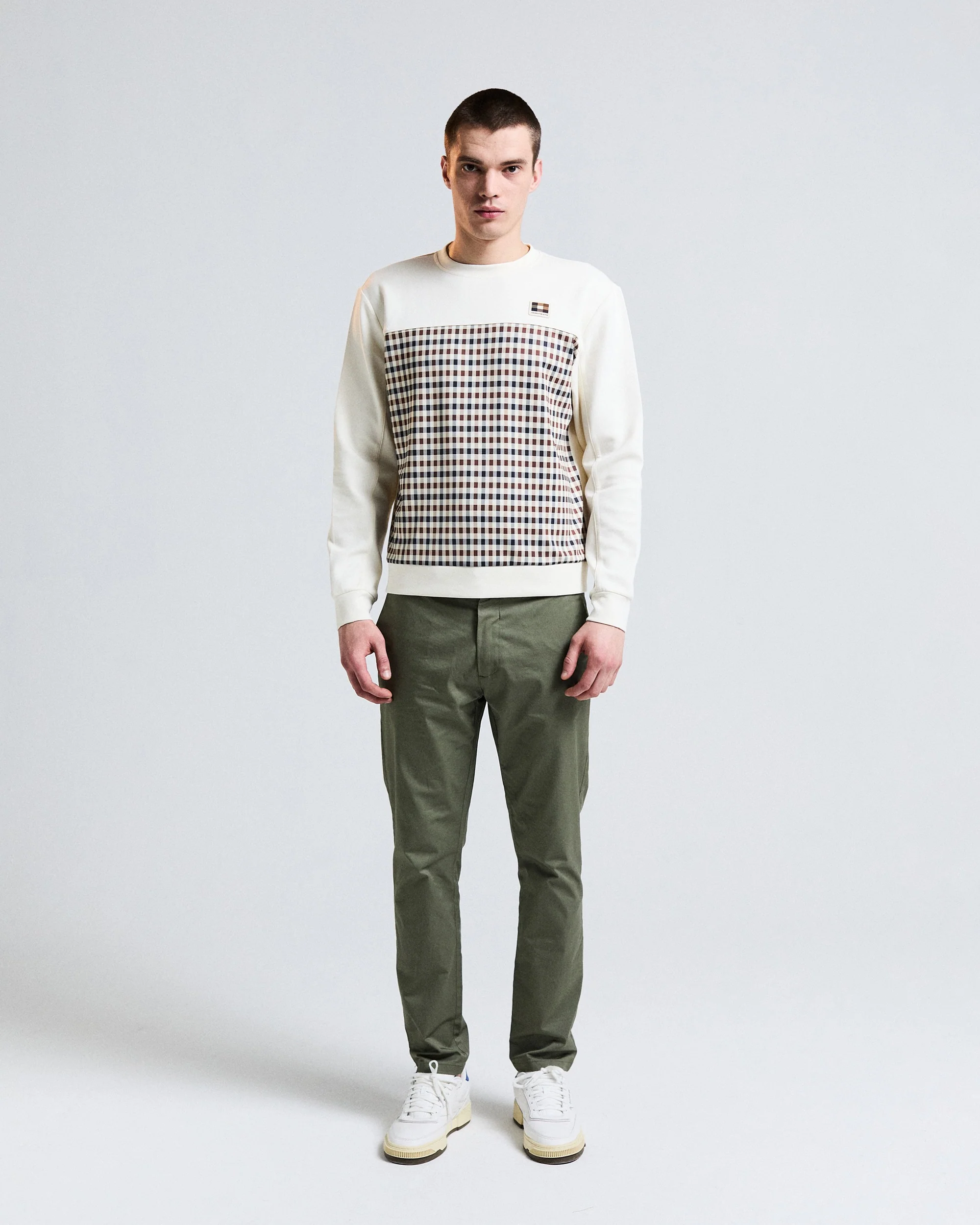 Felpa senza cappuccio Aquascutum Active CLUB CHECK CREWNECK - Image 2