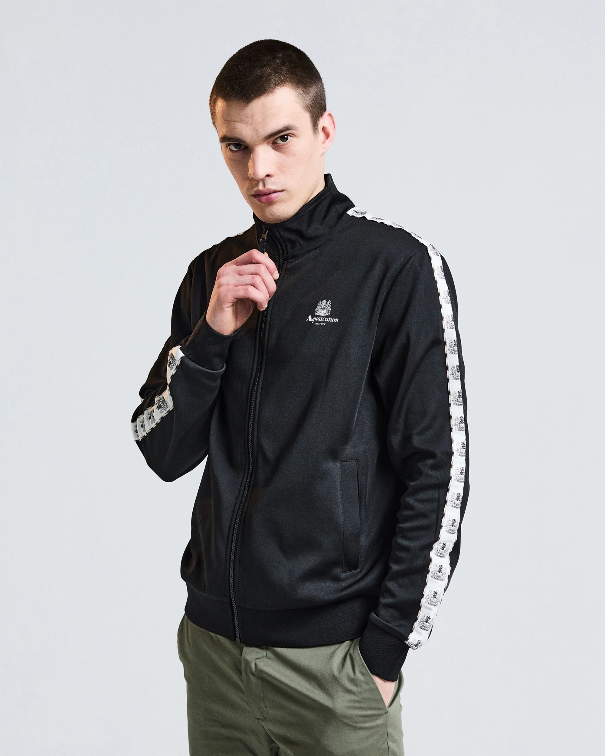 Felpa senza cappuccio Aquascutum Active CREST TAPE TRACK TOP - Image 4