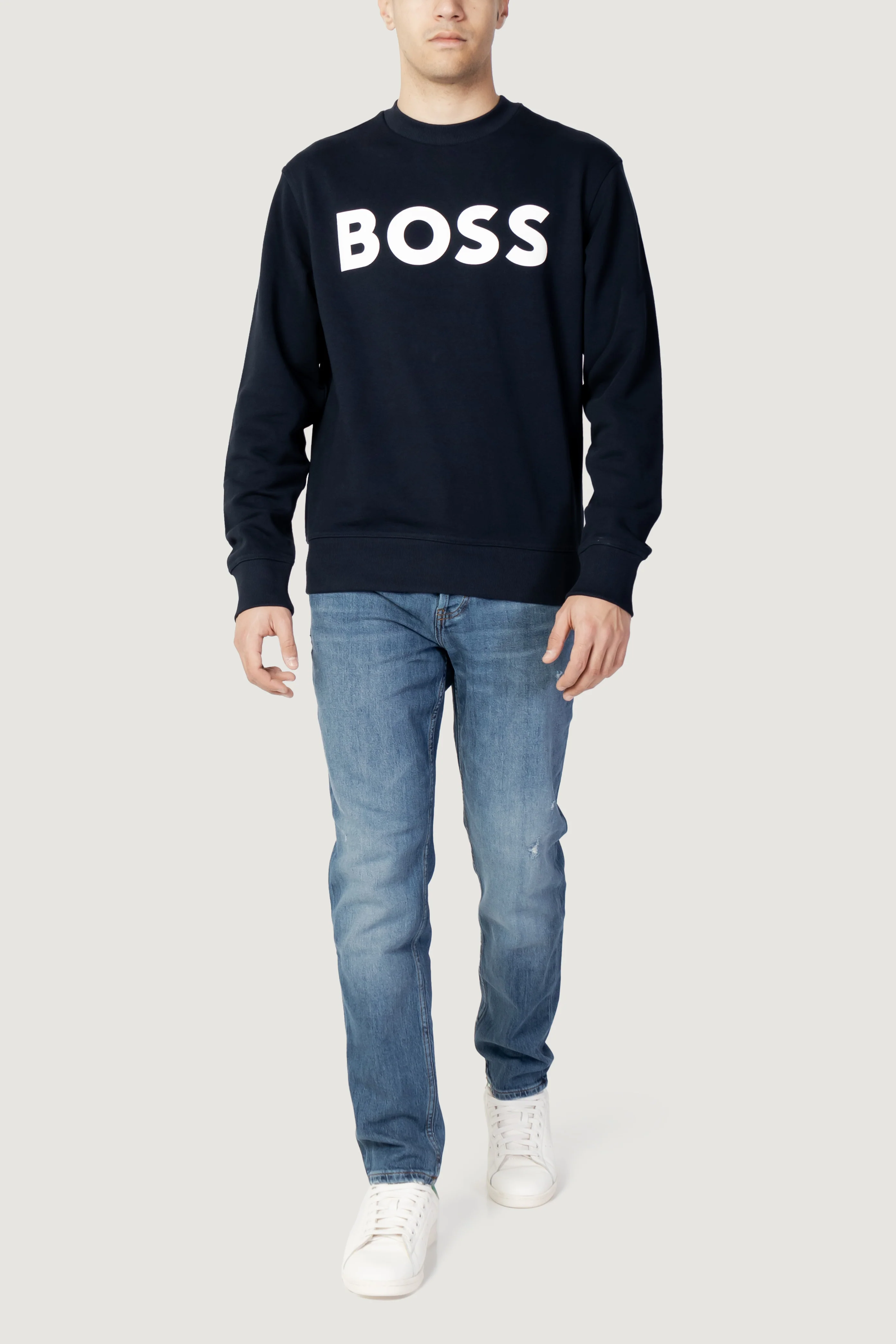 Felpa senza cappuccio Boss JERSEY WE BASIC CREW - Image 4