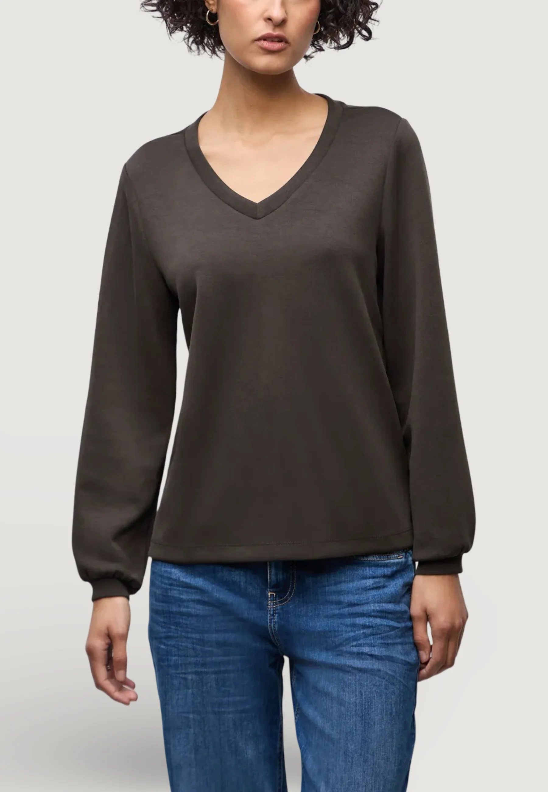 Felpa senza cappuccio Street One EOS_Silk look shirt