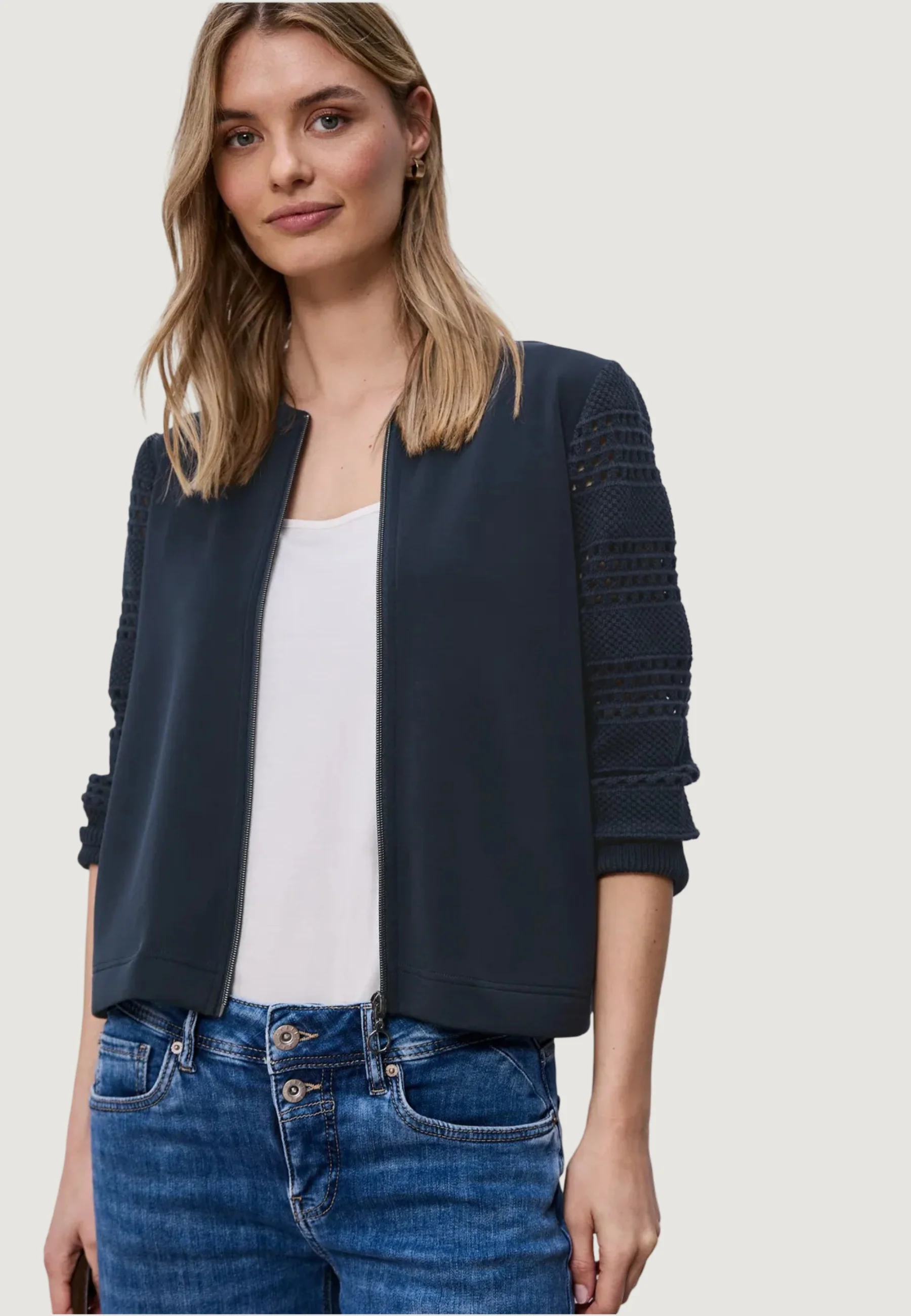 Felpa senza cappuccio Street One silk look jacket - Image 4