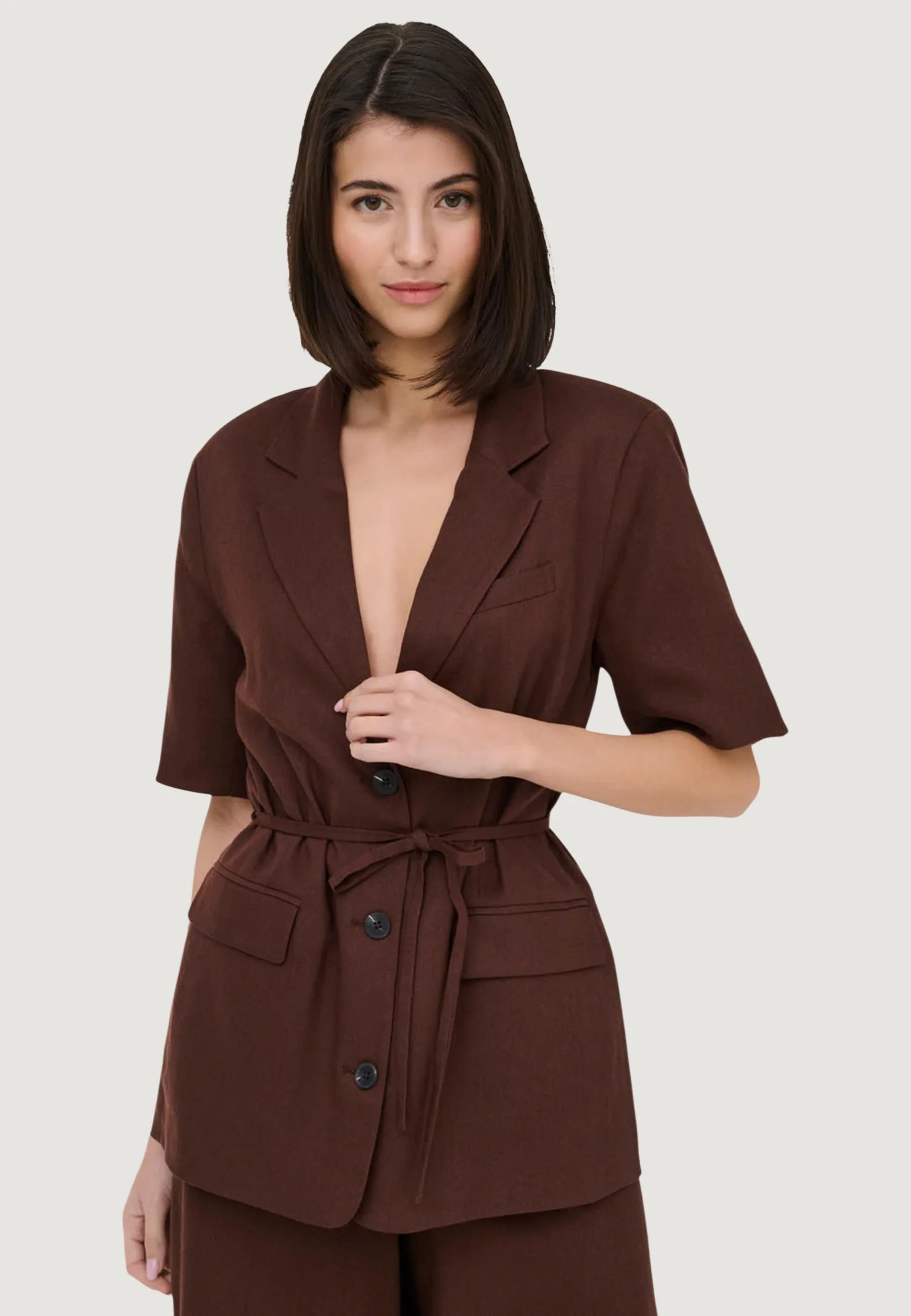 Giacca Jacqueline de Yong Jdynaomi Linen S/S Belt Blazer Tlr - Image 5