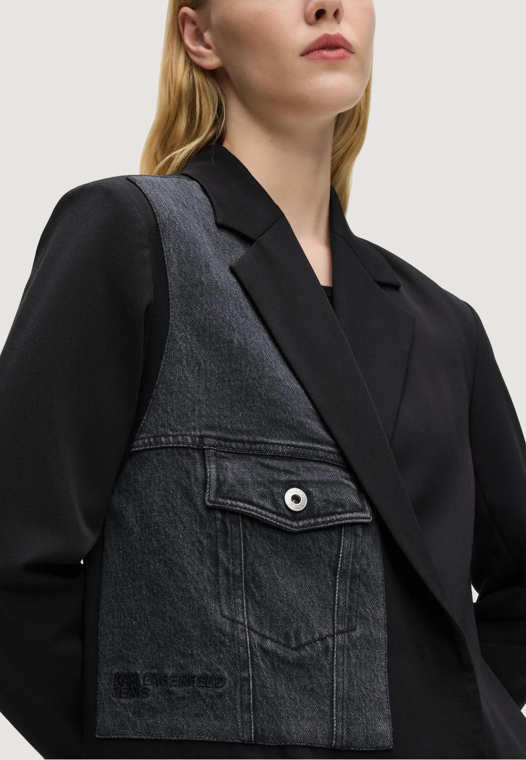 Giacca Karl Lagerfeld Jeans KLJ Mixed Denim Blazer - Image 2