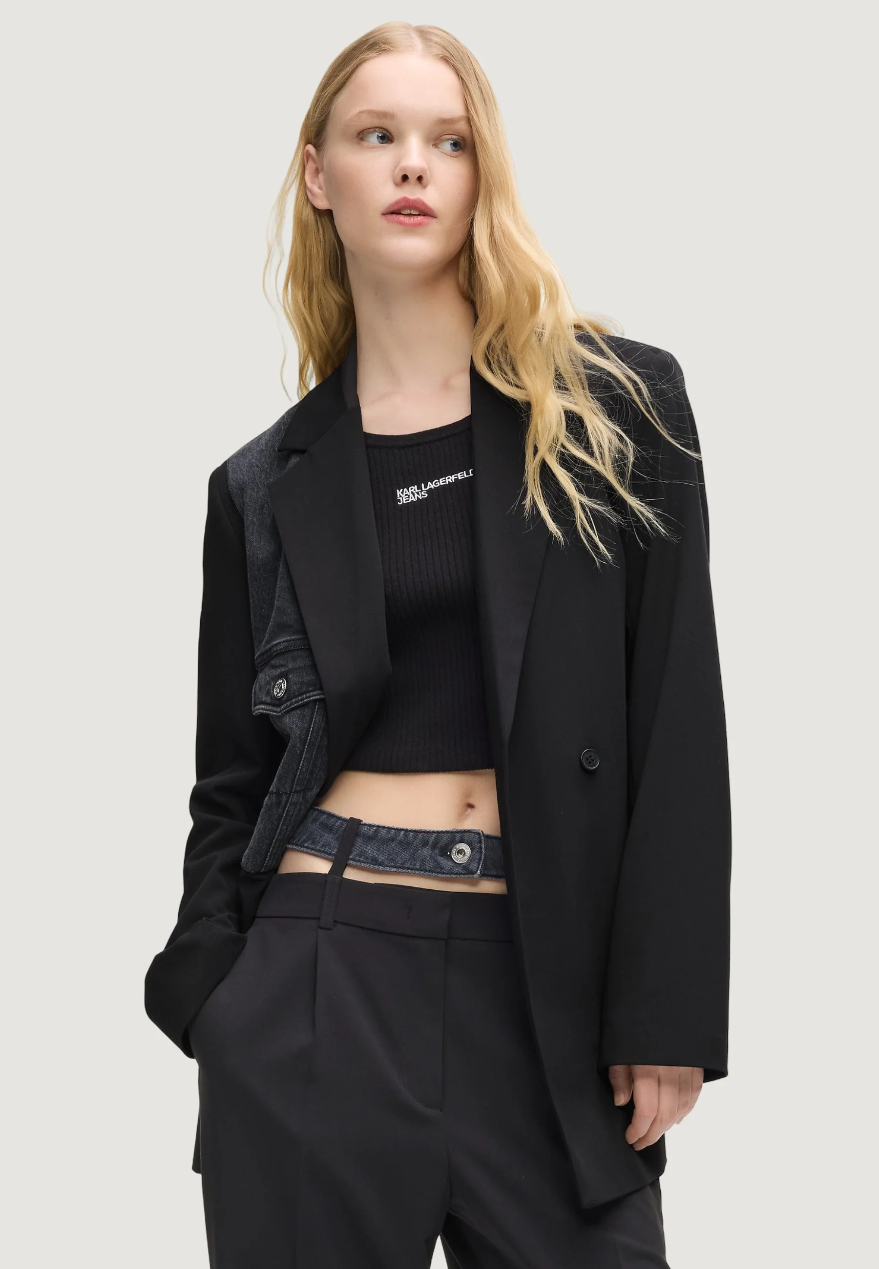 Giacca Karl Lagerfeld Jeans KLJ Mixed Denim Blazer - Image 5