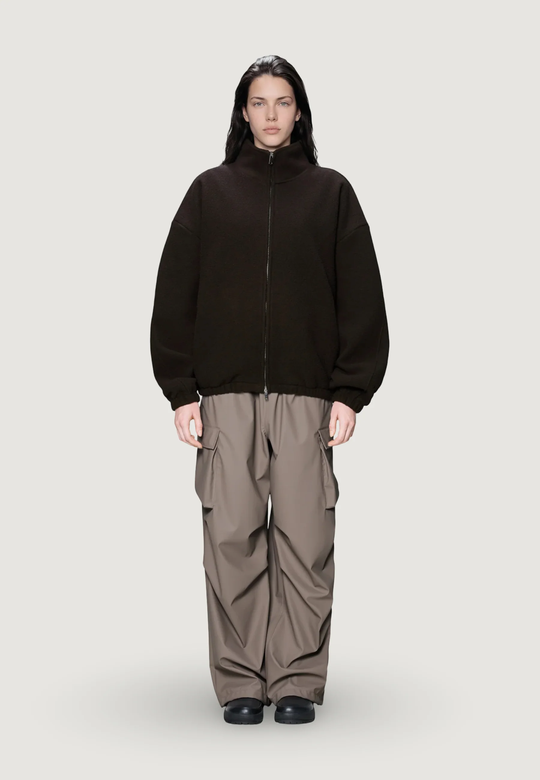 Giacchetto Rains Fleece Zip Jacket Bark - Image 2