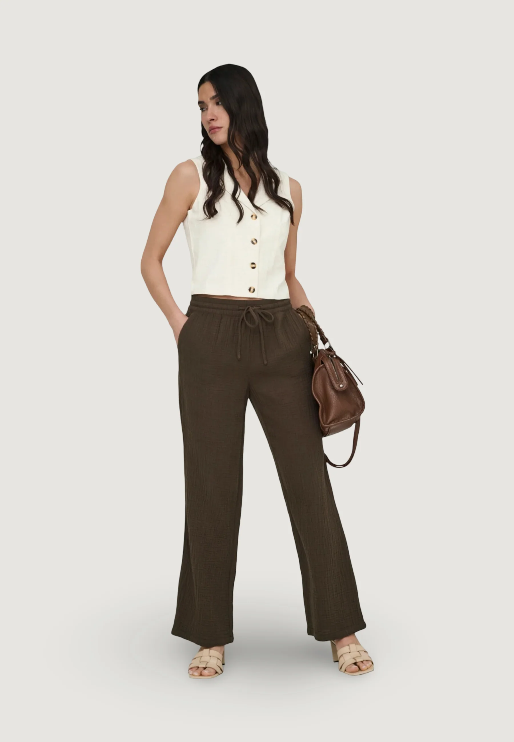 Gilet da completo Jacqueline de Yong Jdymilan Linen S/L Waistcoat Tlr - Image 2