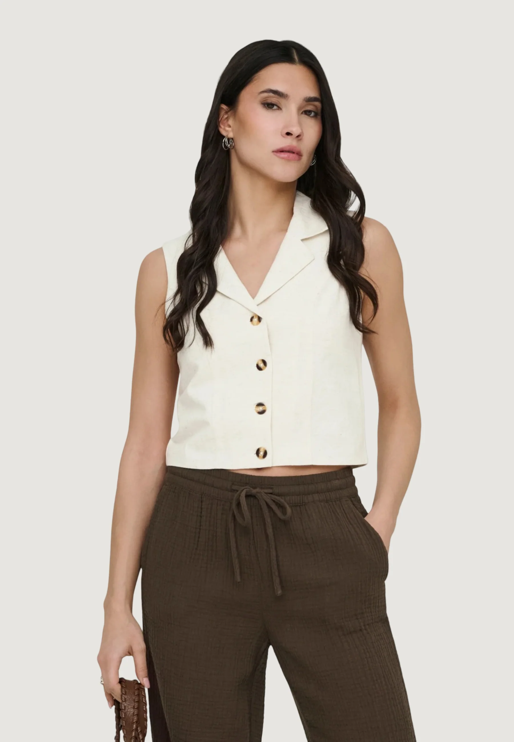 Gilet da completo Jacqueline de Yong Jdymilan Linen S/L Waistcoat Tlr - Image 5