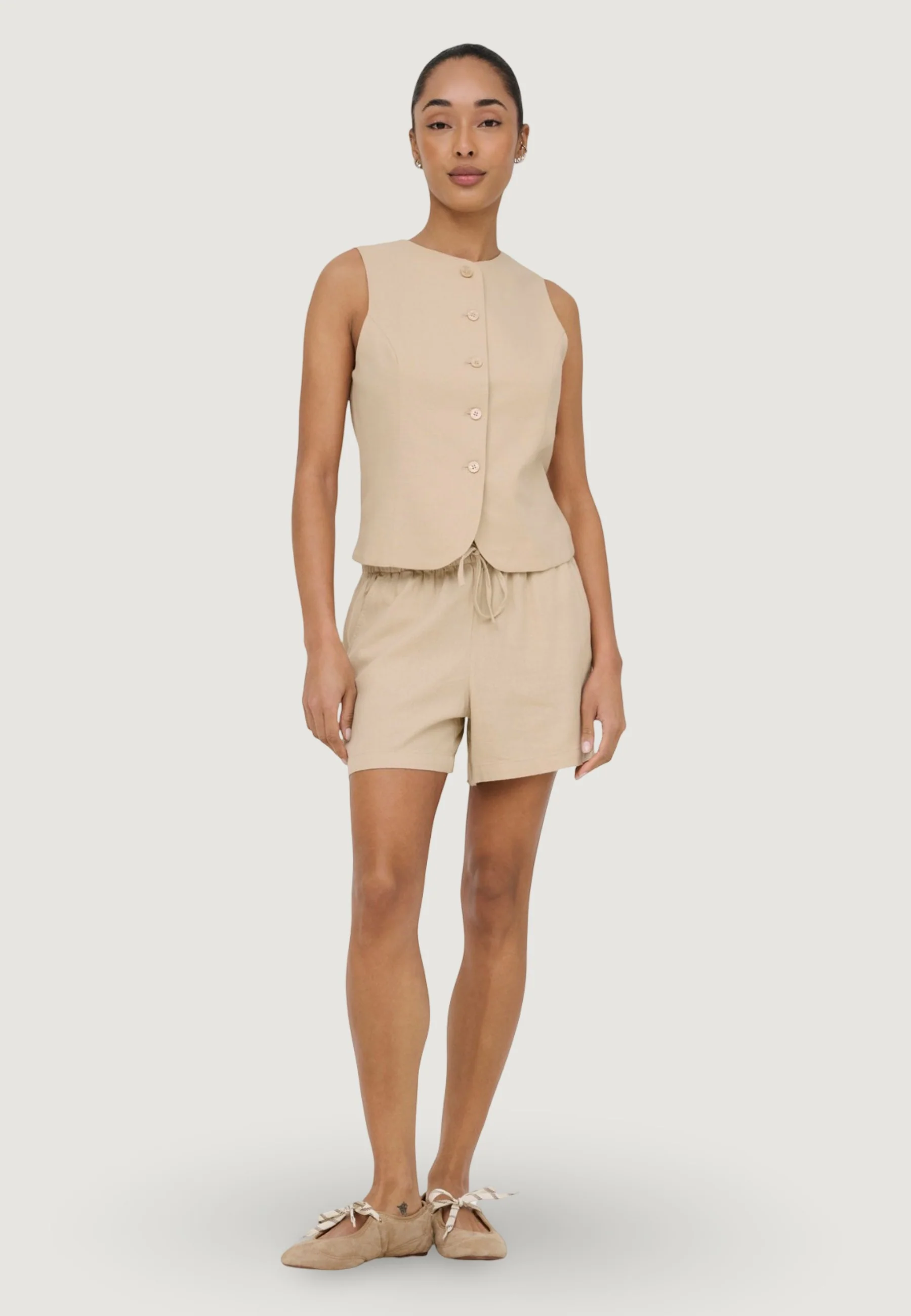 Gilet da completo Only Onlgoa S/L Linen Bl Waistcoat Cc Tlr - Image 5