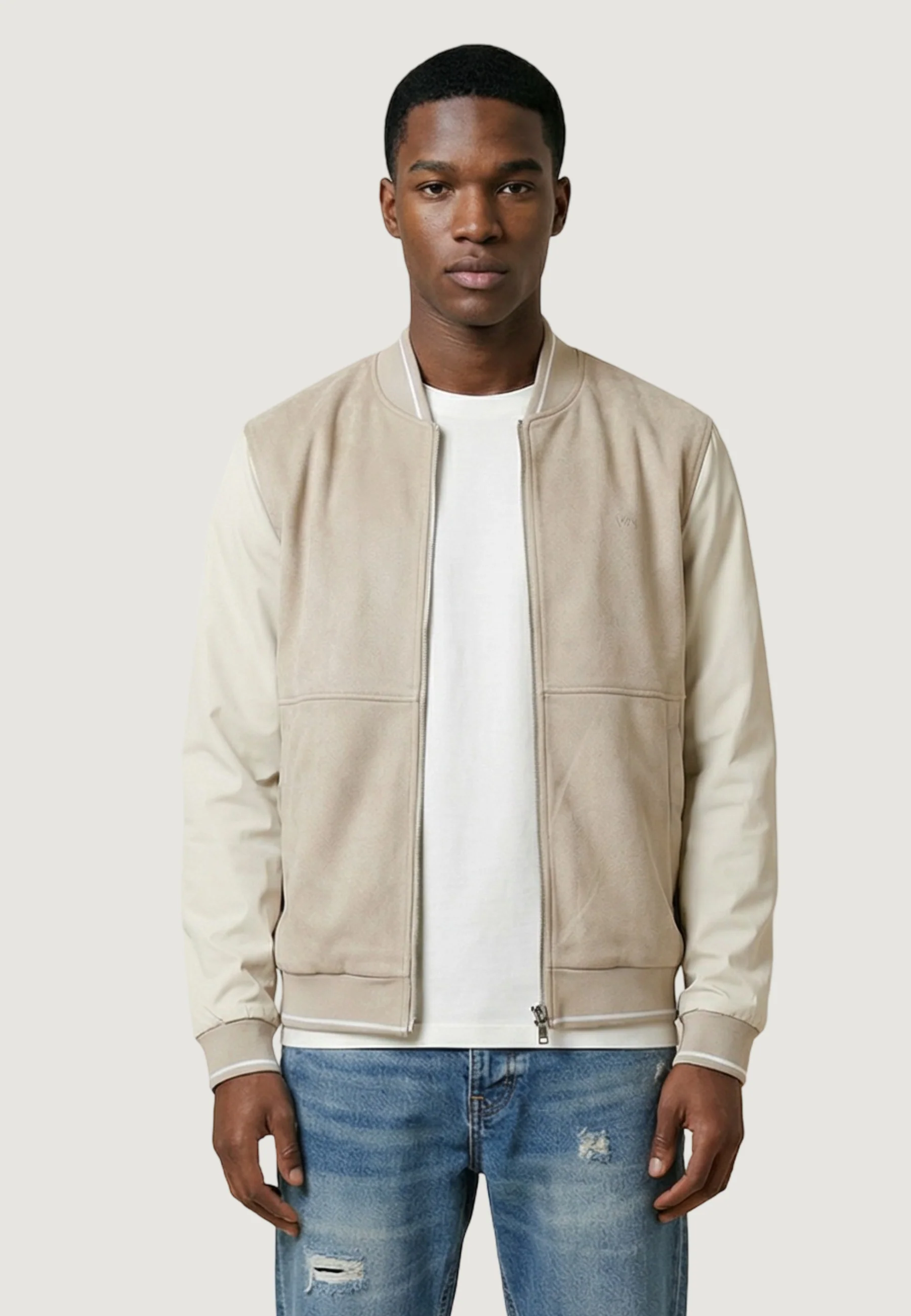 Giubbotto Antony Morato REGULAR FIT WITH SLEEVES IN FAUX LEATHER AND PRINT