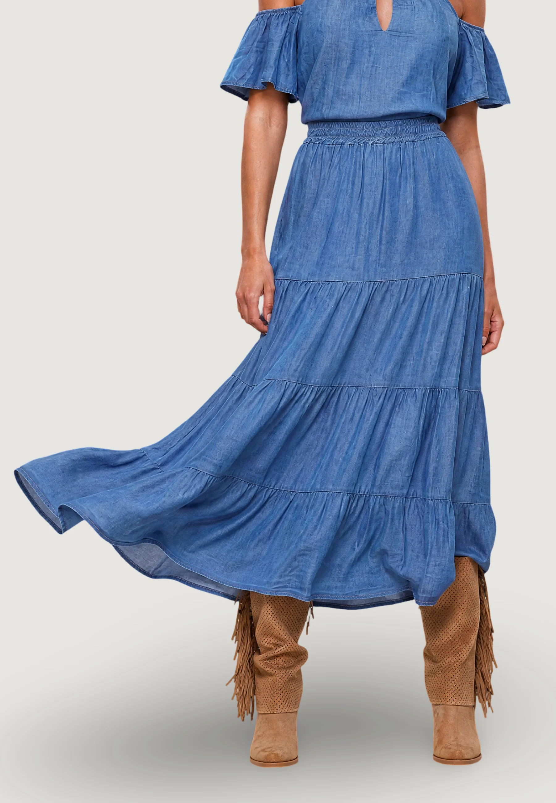 Gonna lunga I am GONNA CHAMBRAY