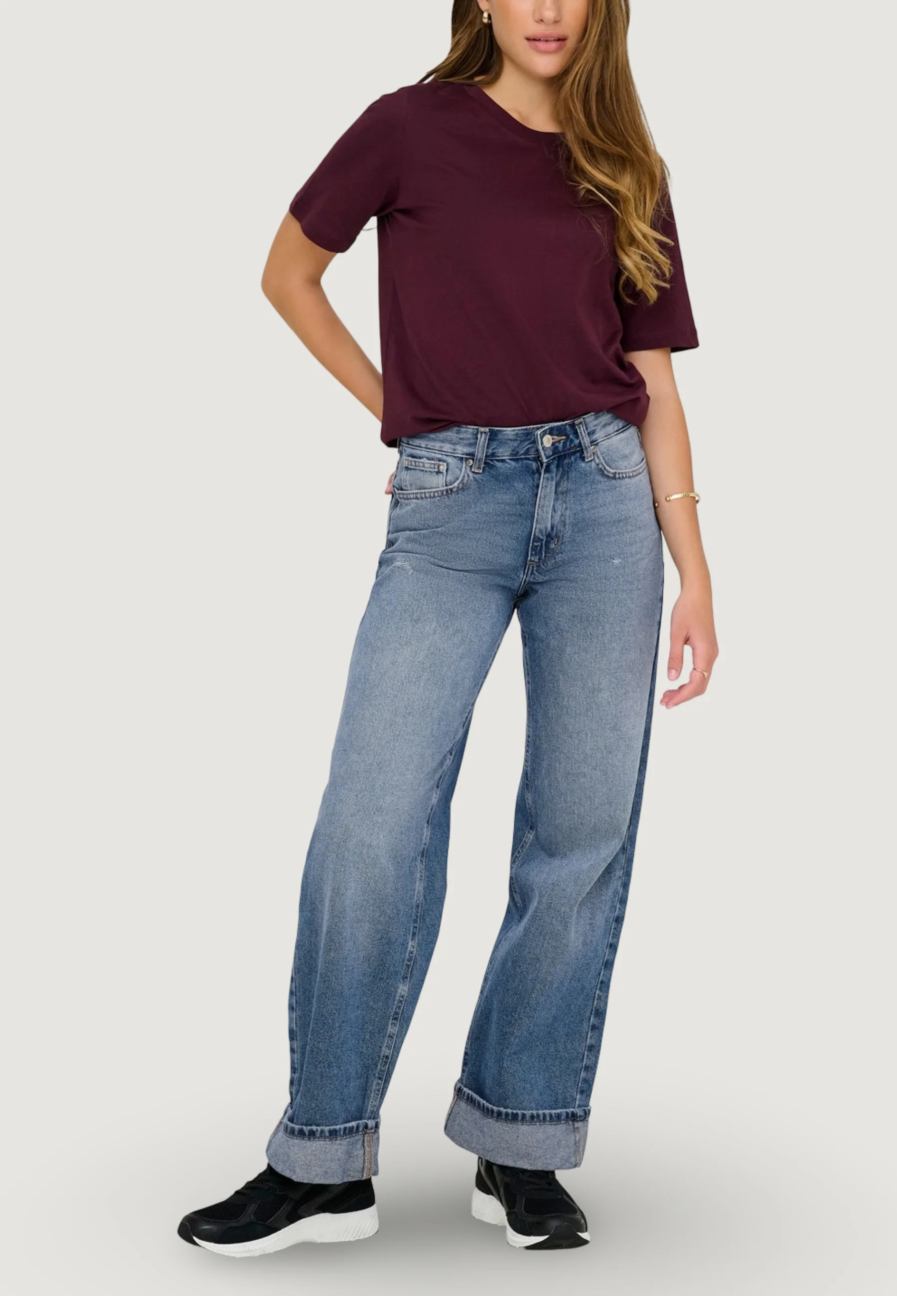 Jeans larghi Only ONLELLA MW WIDE FOLD UP DNM TAI519 NOOS - Image 3