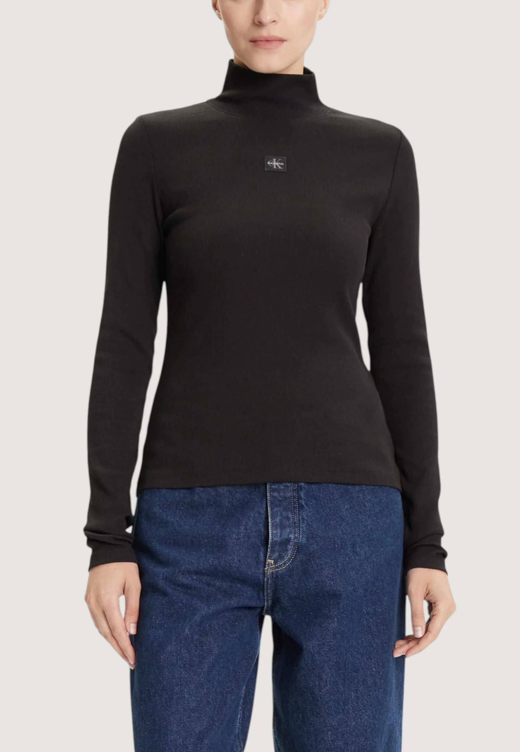Maglia Calvin Klein Jeans LS WOVEN LABEL TURTL