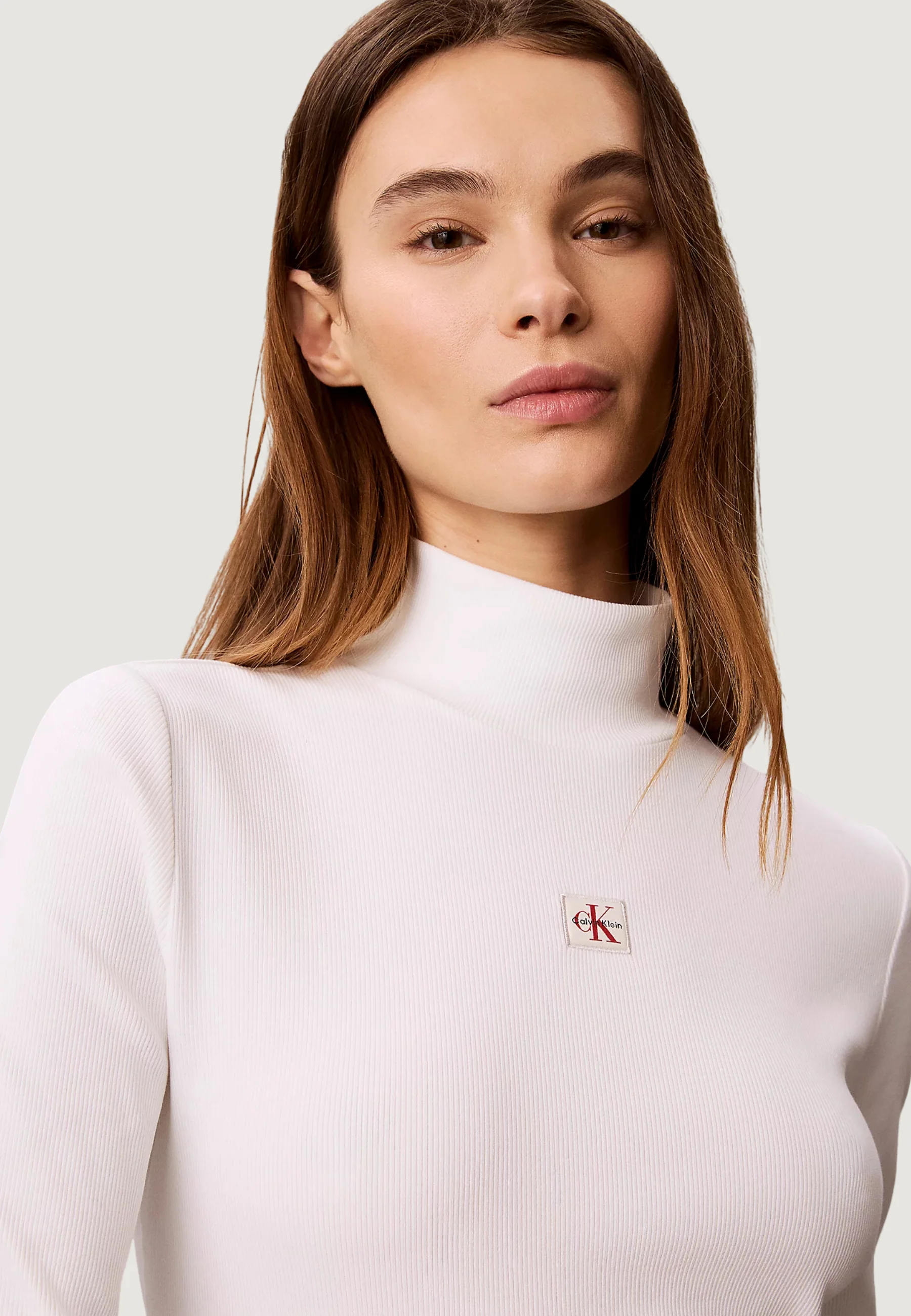 Maglia Calvin Klein Jeans LS WOVEN LABEL TURTL - Image 4