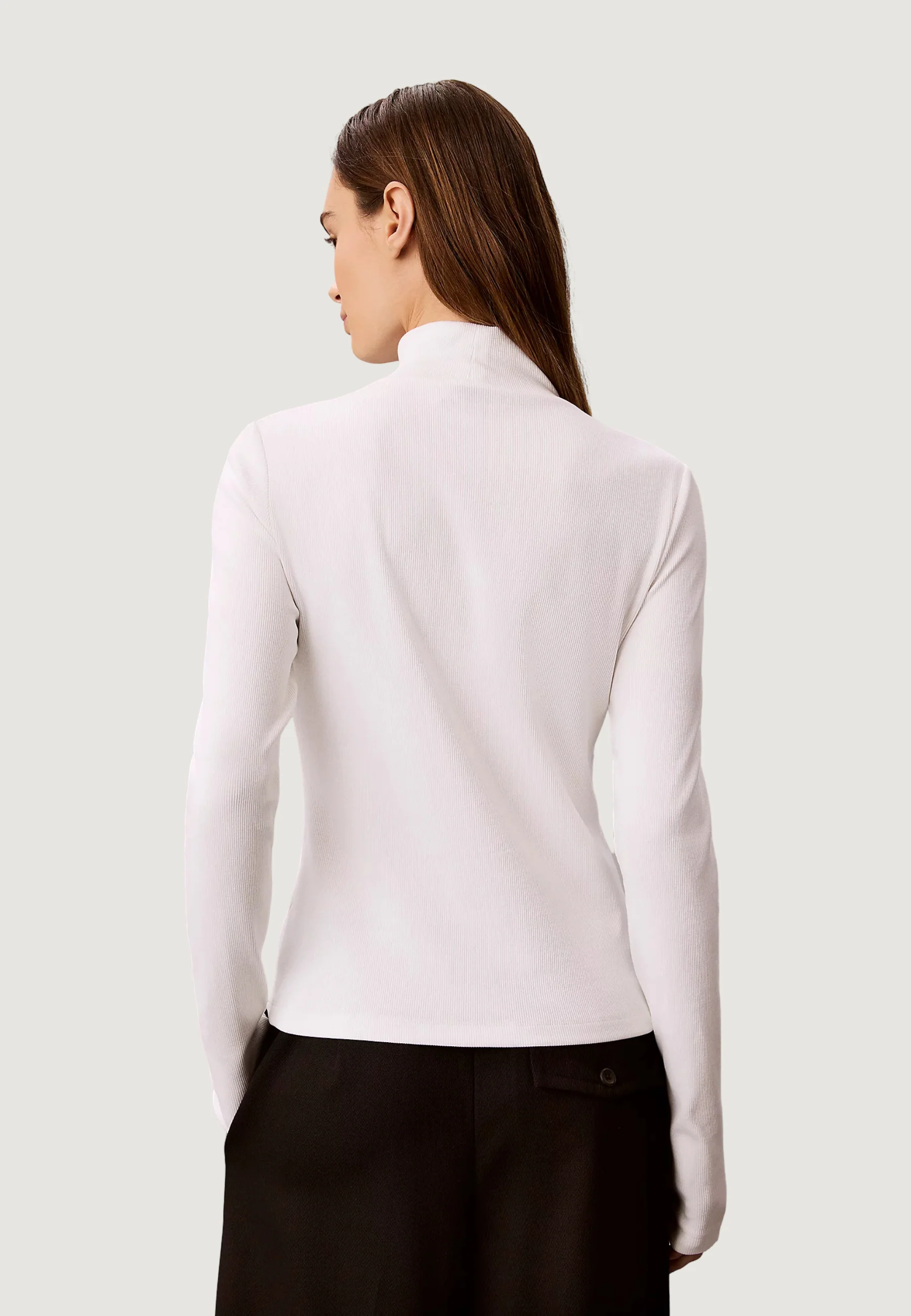 Maglia Calvin Klein Jeans LS WOVEN LABEL TURTL - Image 5