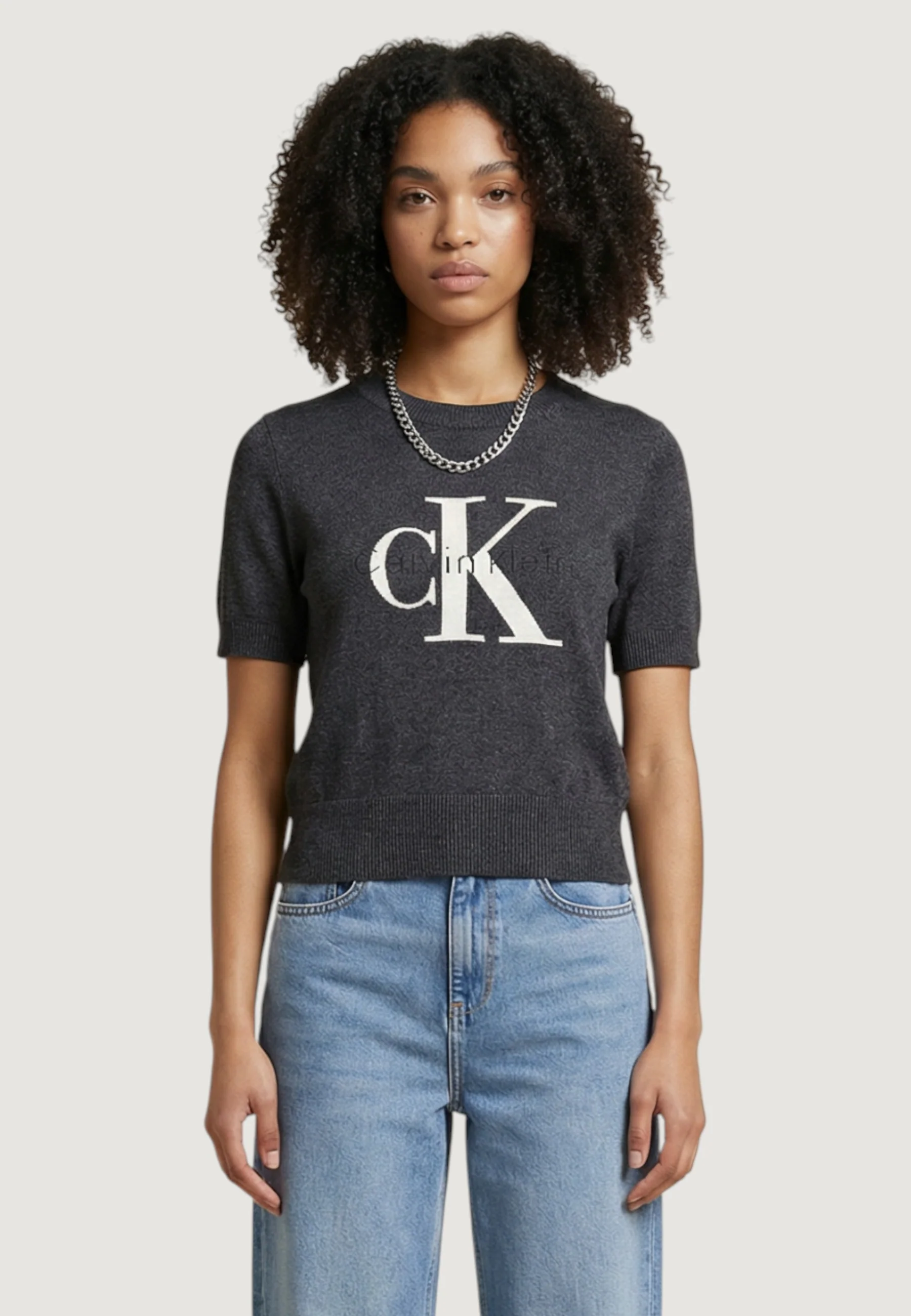 Maglia in filo manica corta Calvin Klein Jeans LV044E306G