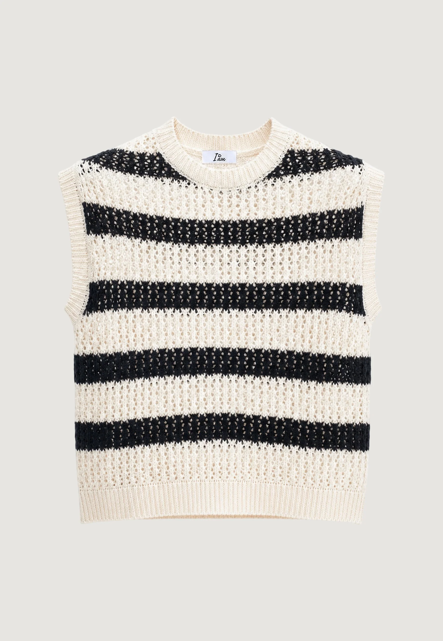 Maglia gilet I am Canotta Cotone Rigata - Image 5