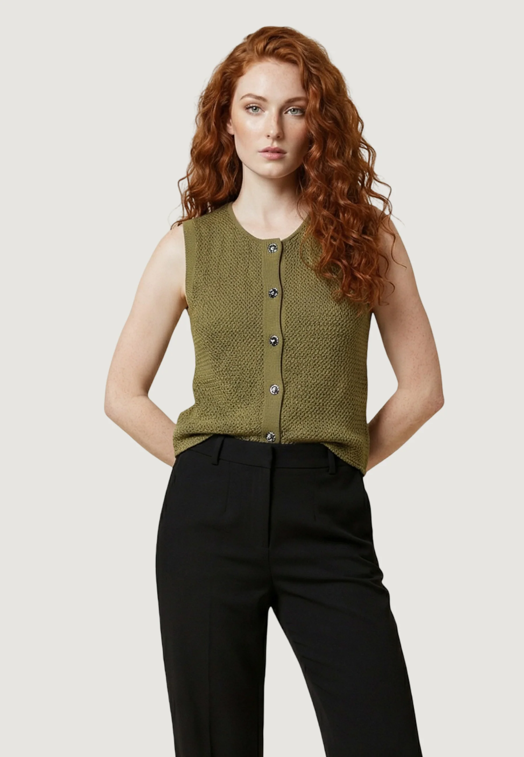 Maglia gilet Jacqueline de Yong Jdymartha S/L O-Neck Vest Knt