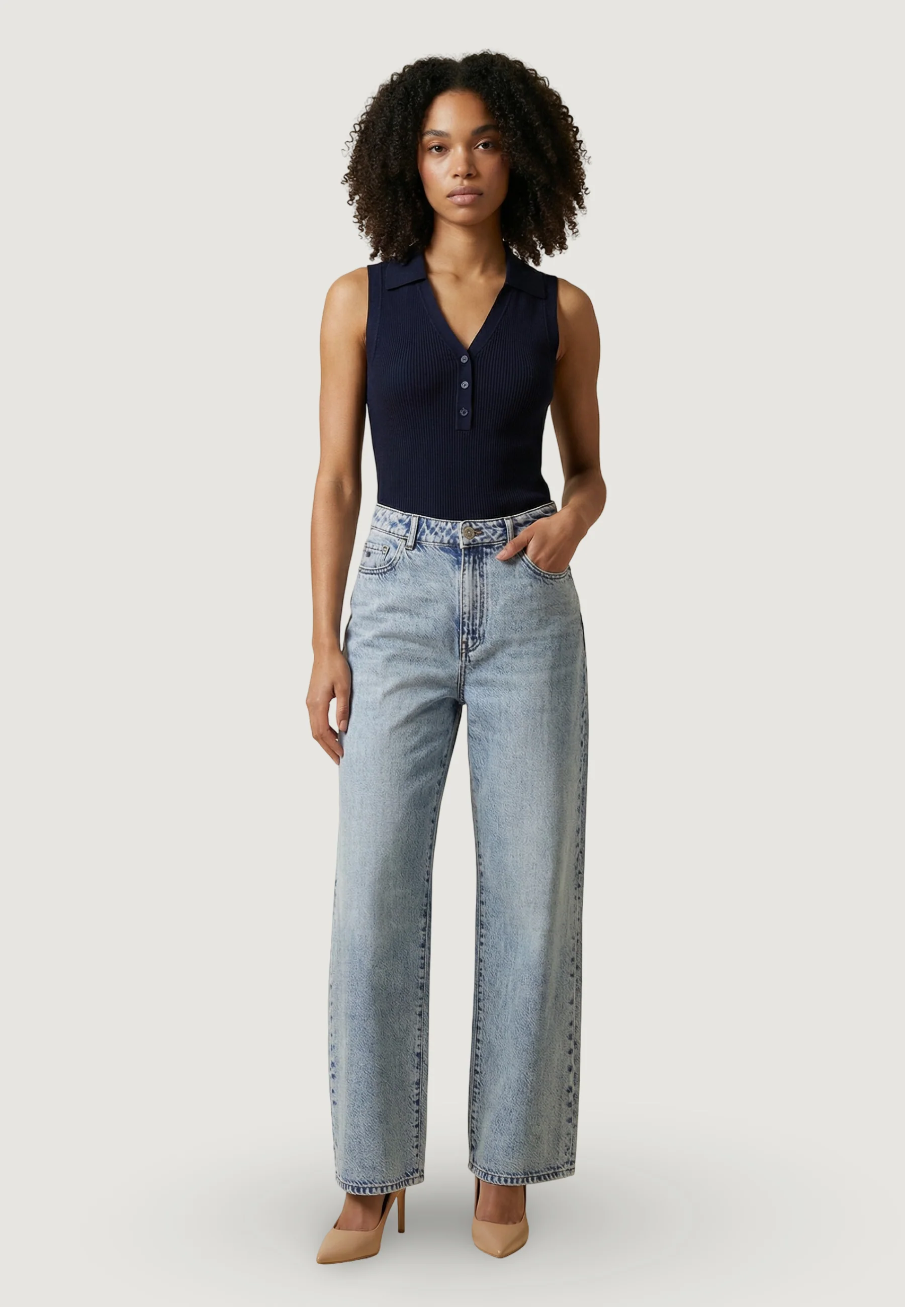 Top Jacqueline de Yong Jdynanna S/L Collar Top Knt - Image 2