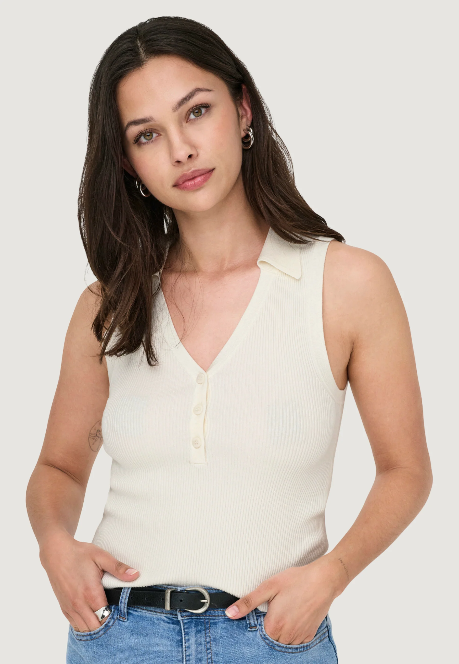 Top Jacqueline de Yong Jdynanna S/L Collar Top Knt