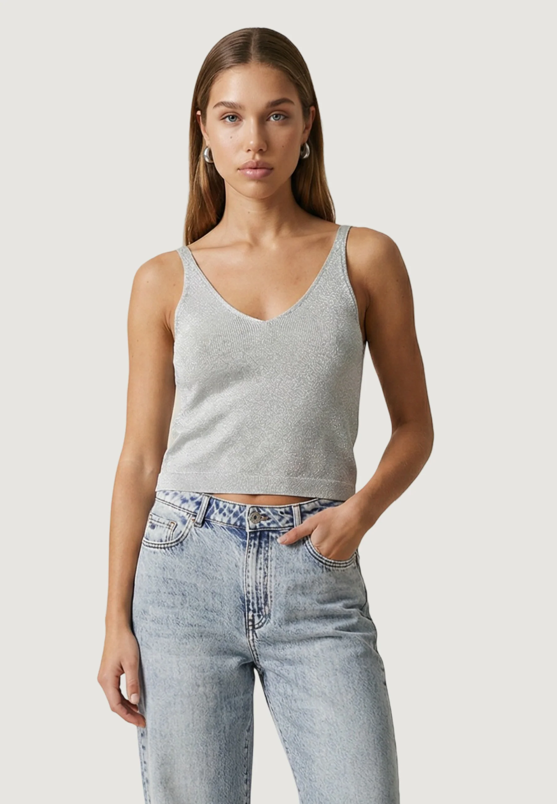 Maglia gilet Only Onlshina Sl Glitter Top Knt