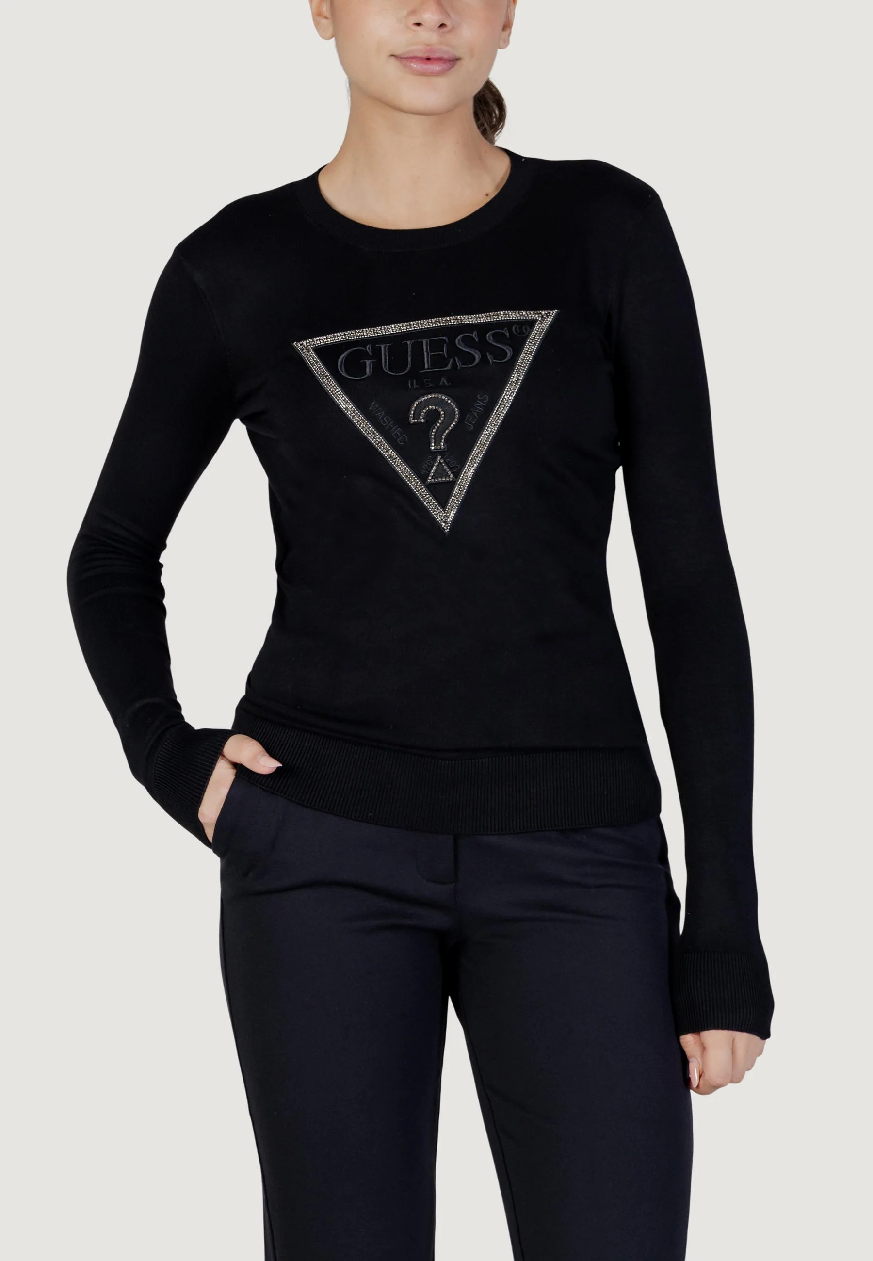 Maglia Guess LS CN SASHA TRIANGLE LOGO SWTR