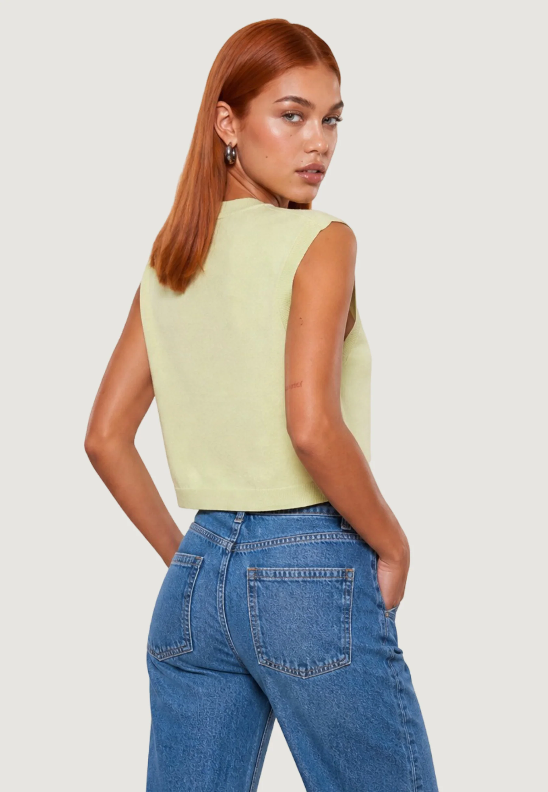 Maglia I am Gilet Cotone Acrilico Scollo V - Image 3